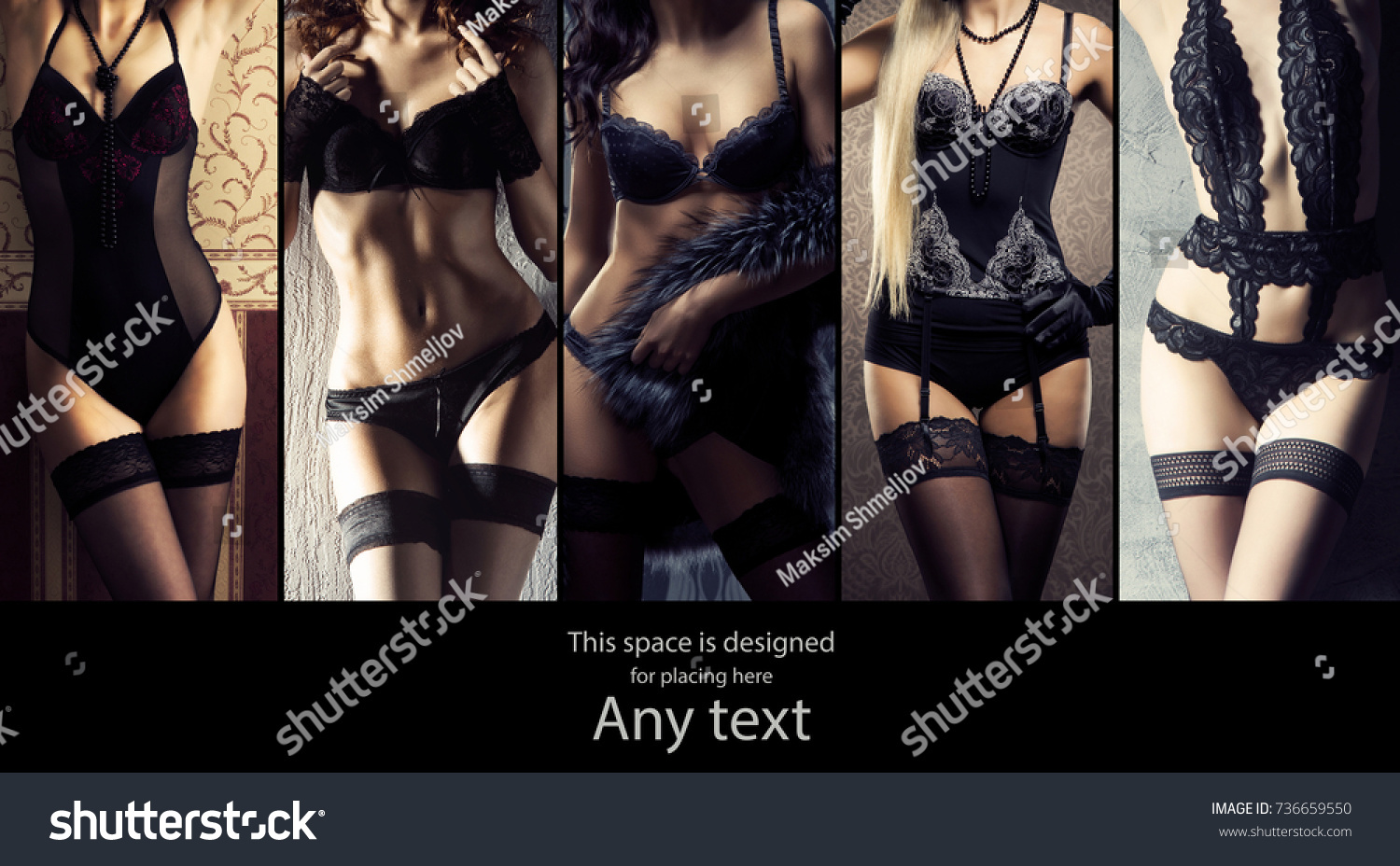 Set Photos Beautiful Sexy Women Lingerie Stock Photo Shutterstock