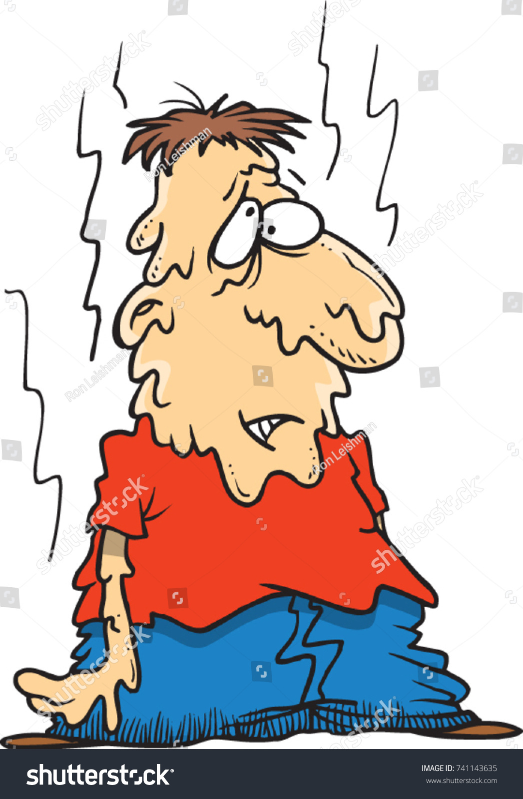 Vektor Stok Cartoon Man Melting Tanpa Royalti 741143635 Shutterstock