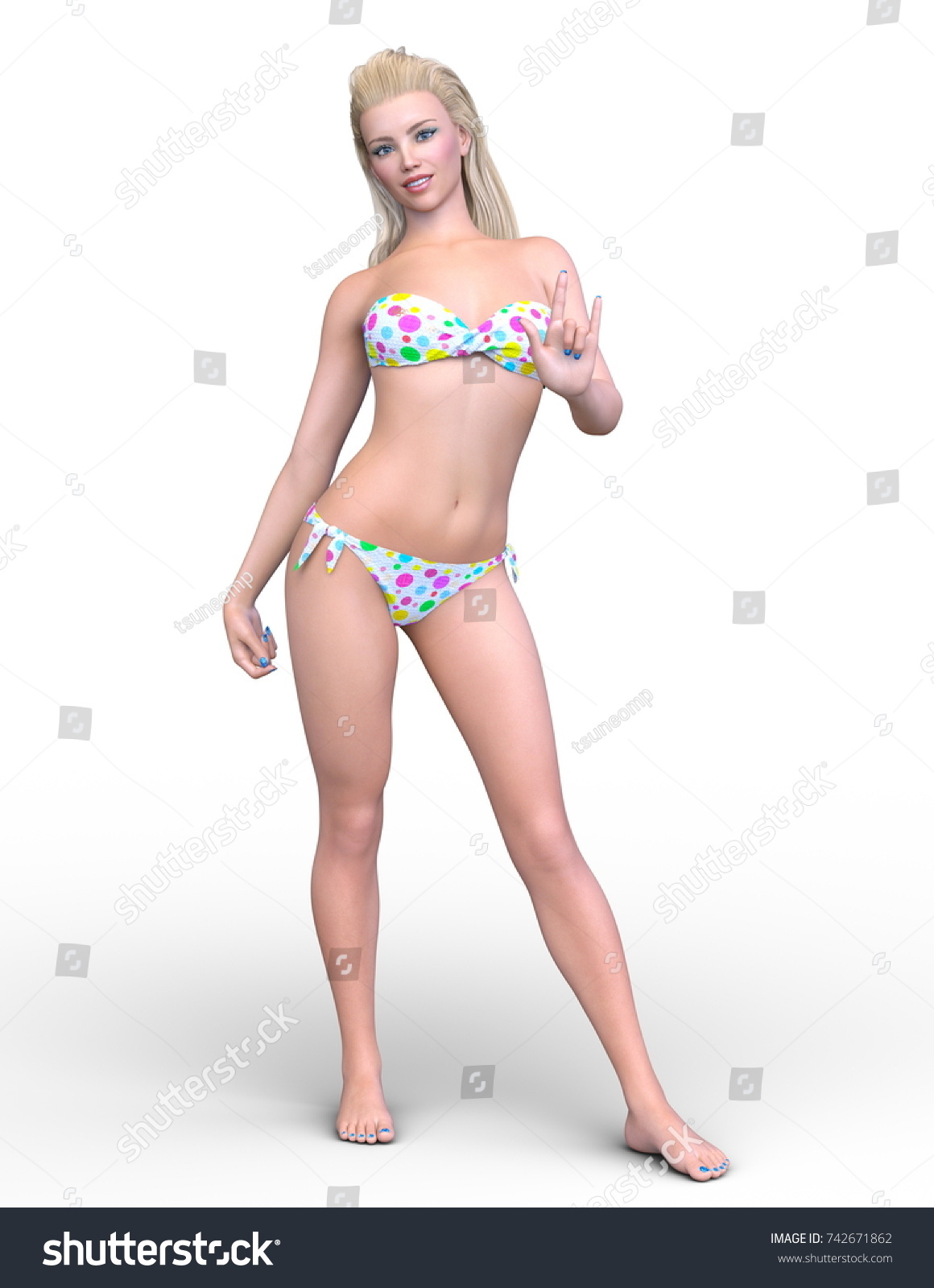 D Cg Rendering Bikini Woman Stock Illustration Shutterstock