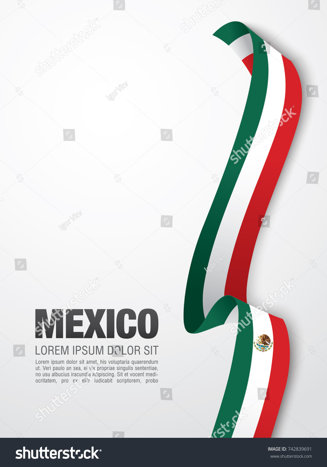 Flag Mexico Vector Illustration Card Layout Stock Vector Royalty Free