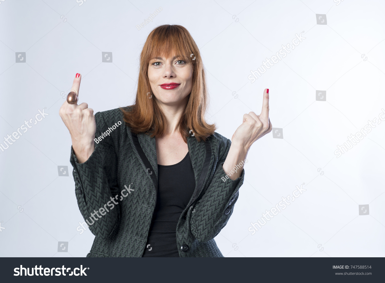 Woman Showing Fuck You Sign Stock Photo Shutterstock