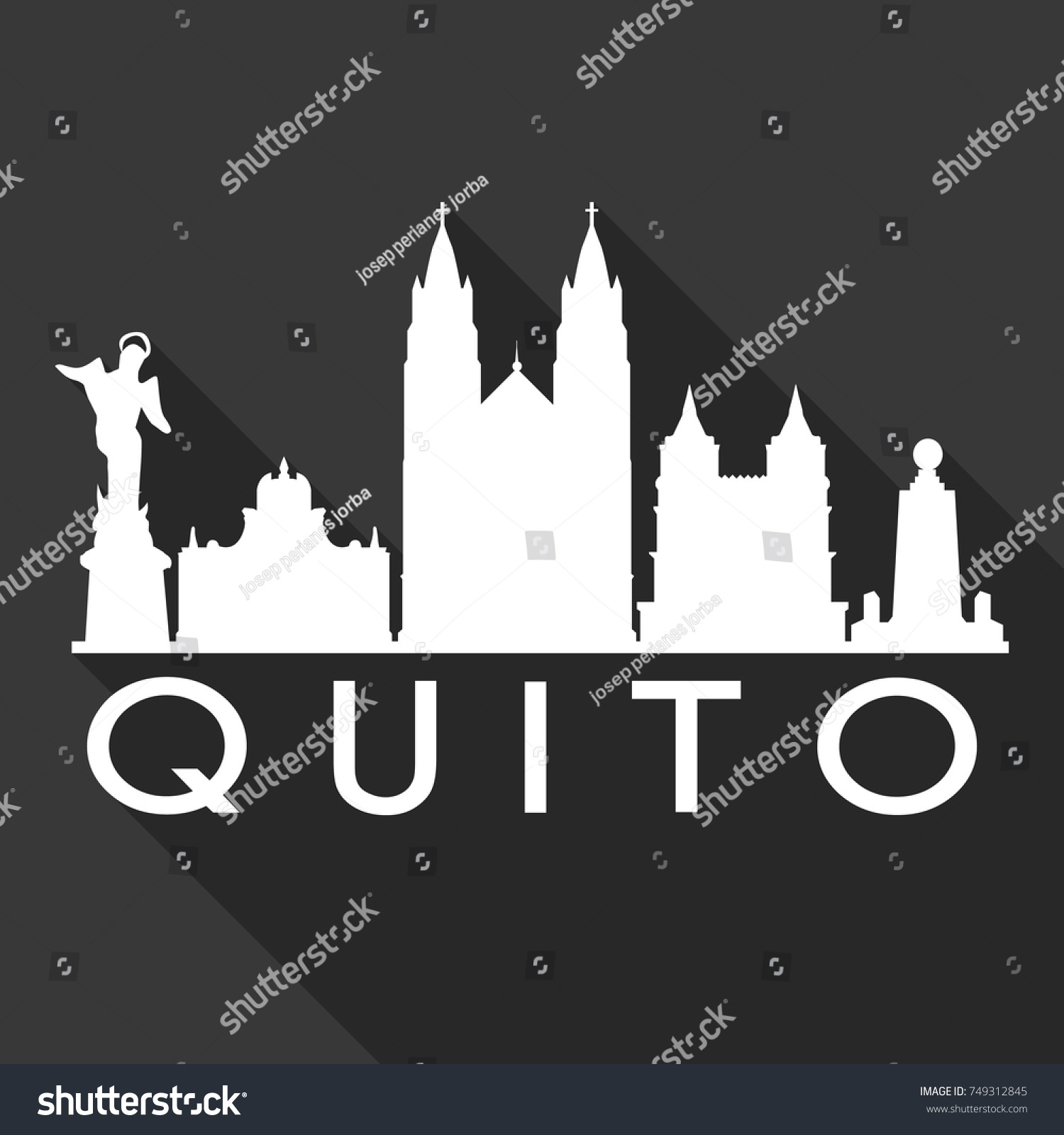 Quito Flat Icon Skyline Silhouette Design Vector C S N Mi N Ph B N