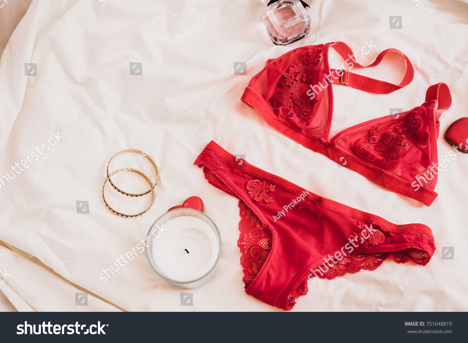 Womans Sexual Red Lingerie On White Stock Photo Shutterstock