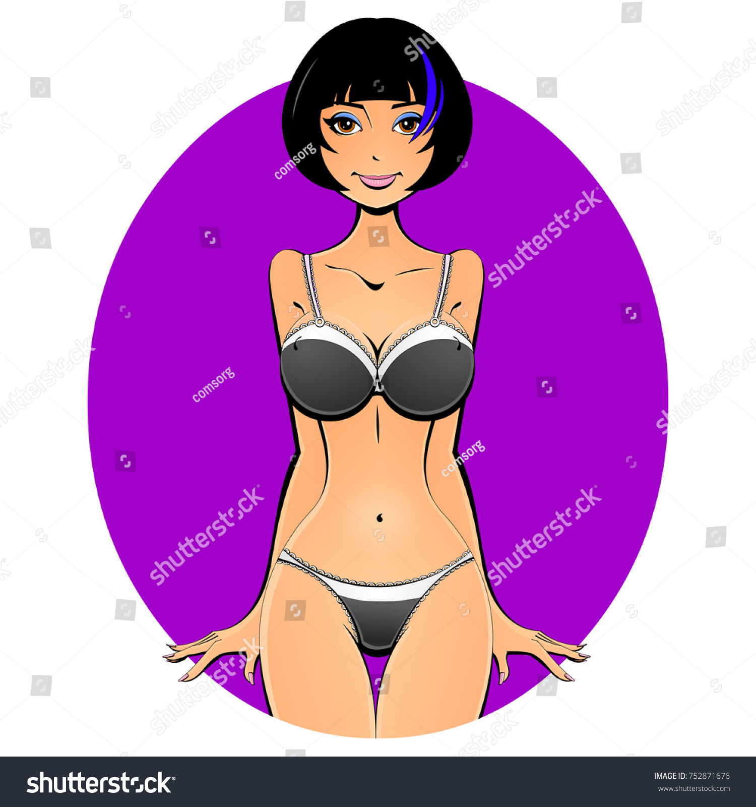 Sexy Naked Girl Underwear Avatar Icon Stock Vector Royalty Free