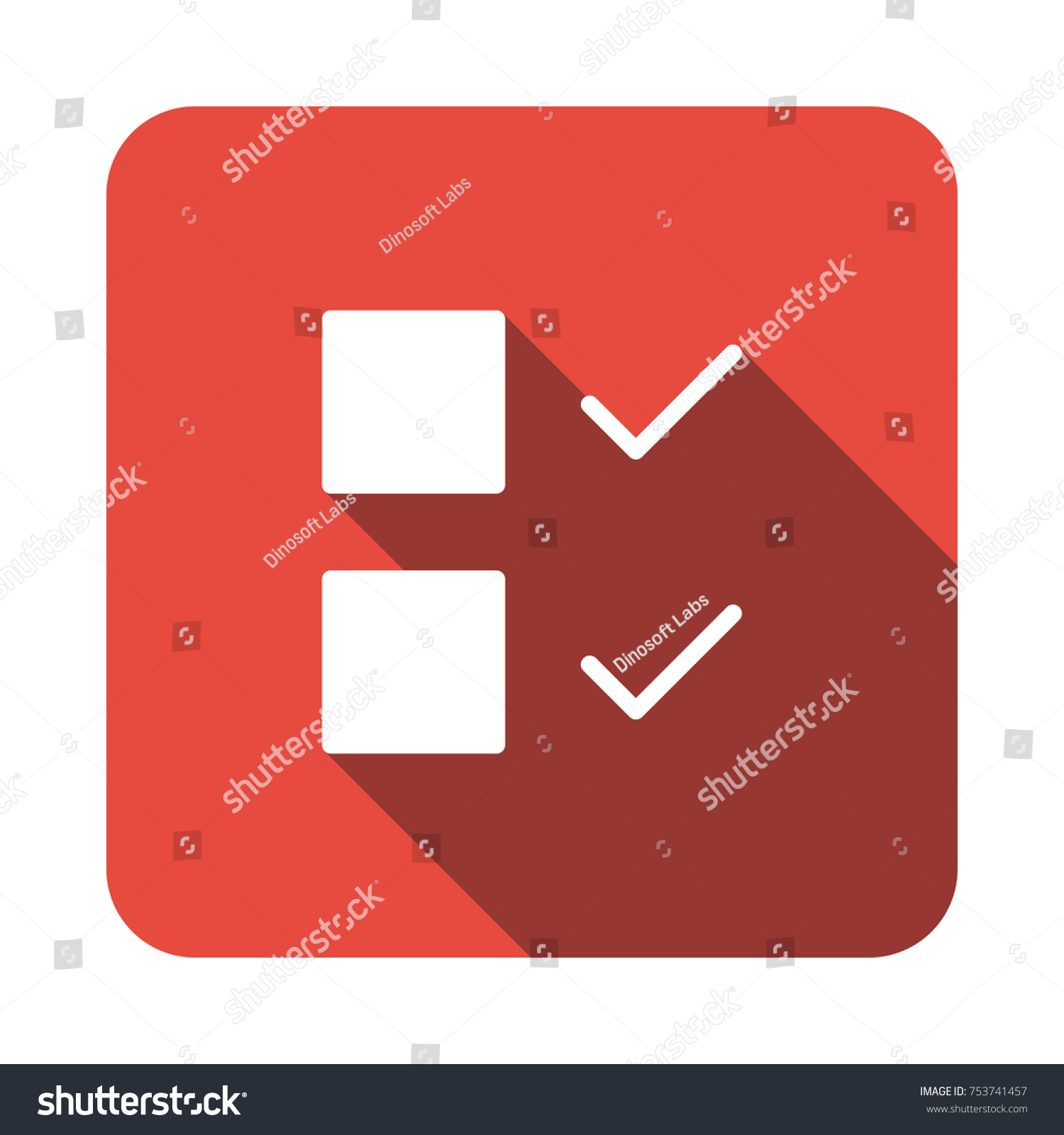 Checkbox Square Rounded Stock Vector Royalty Free