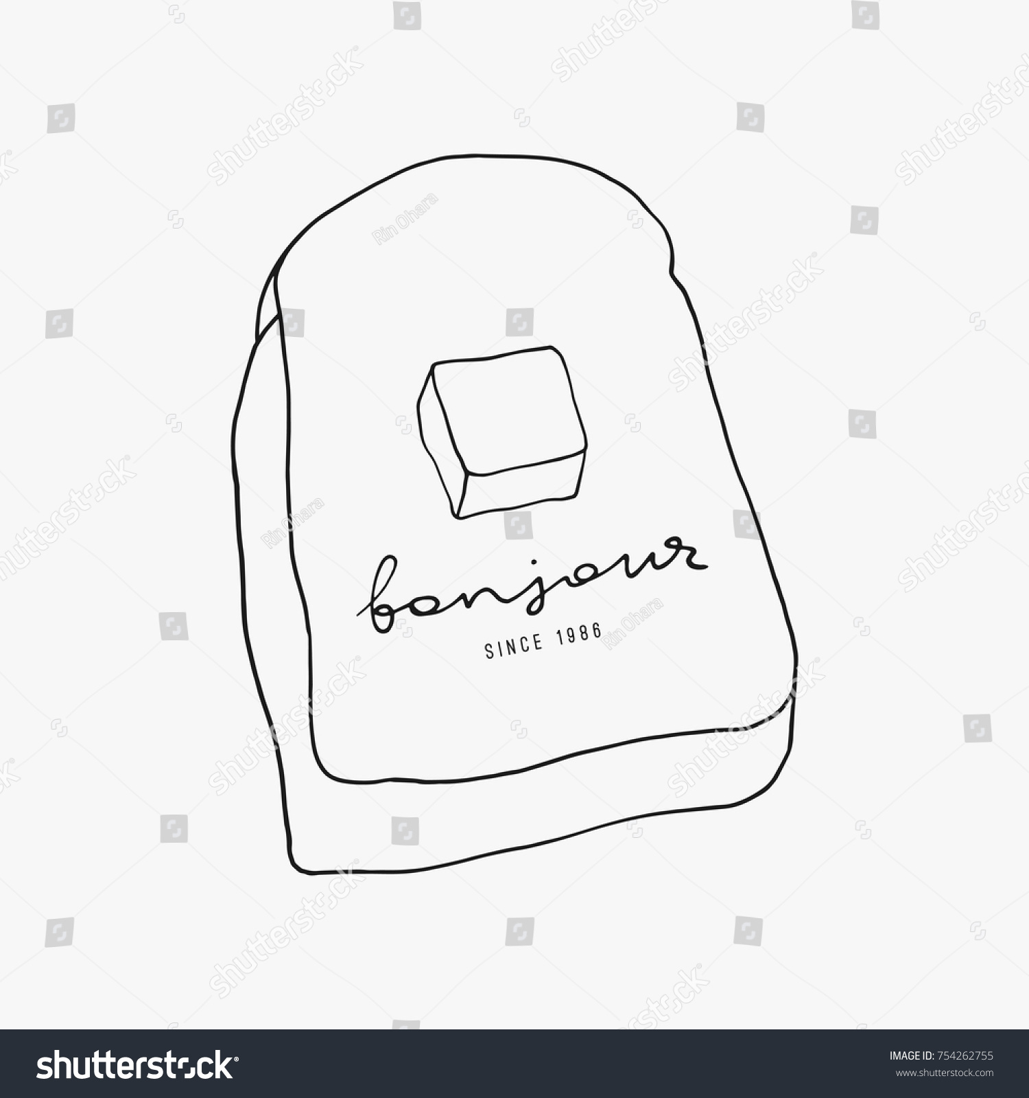 Doodle Toast Butter Vector Line Art Stock Vector Royalty Free