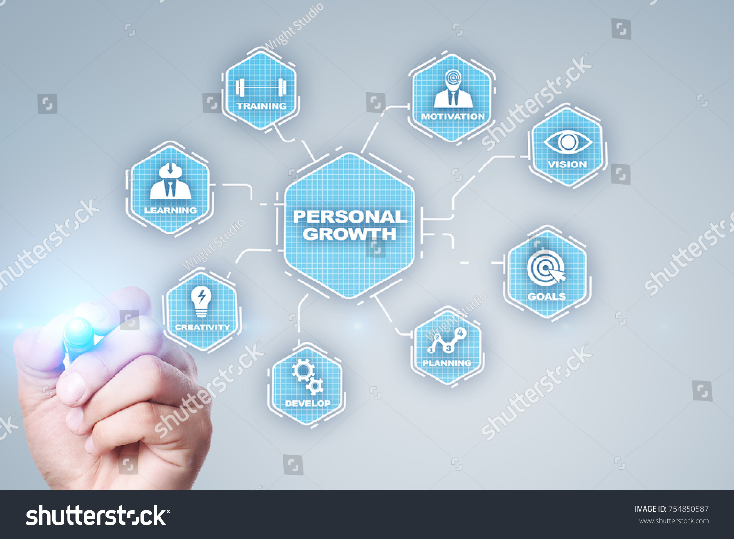 Personal Growth Development Concept Chart Keywords Stock Photo