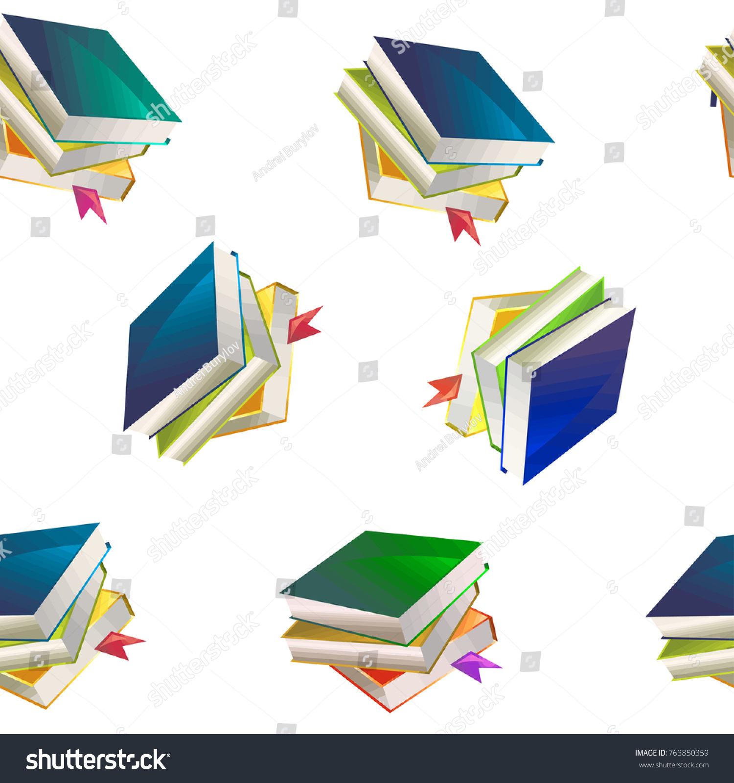 Seamless Book Pattern Background Wallpaper Stock Vector Royalty Free