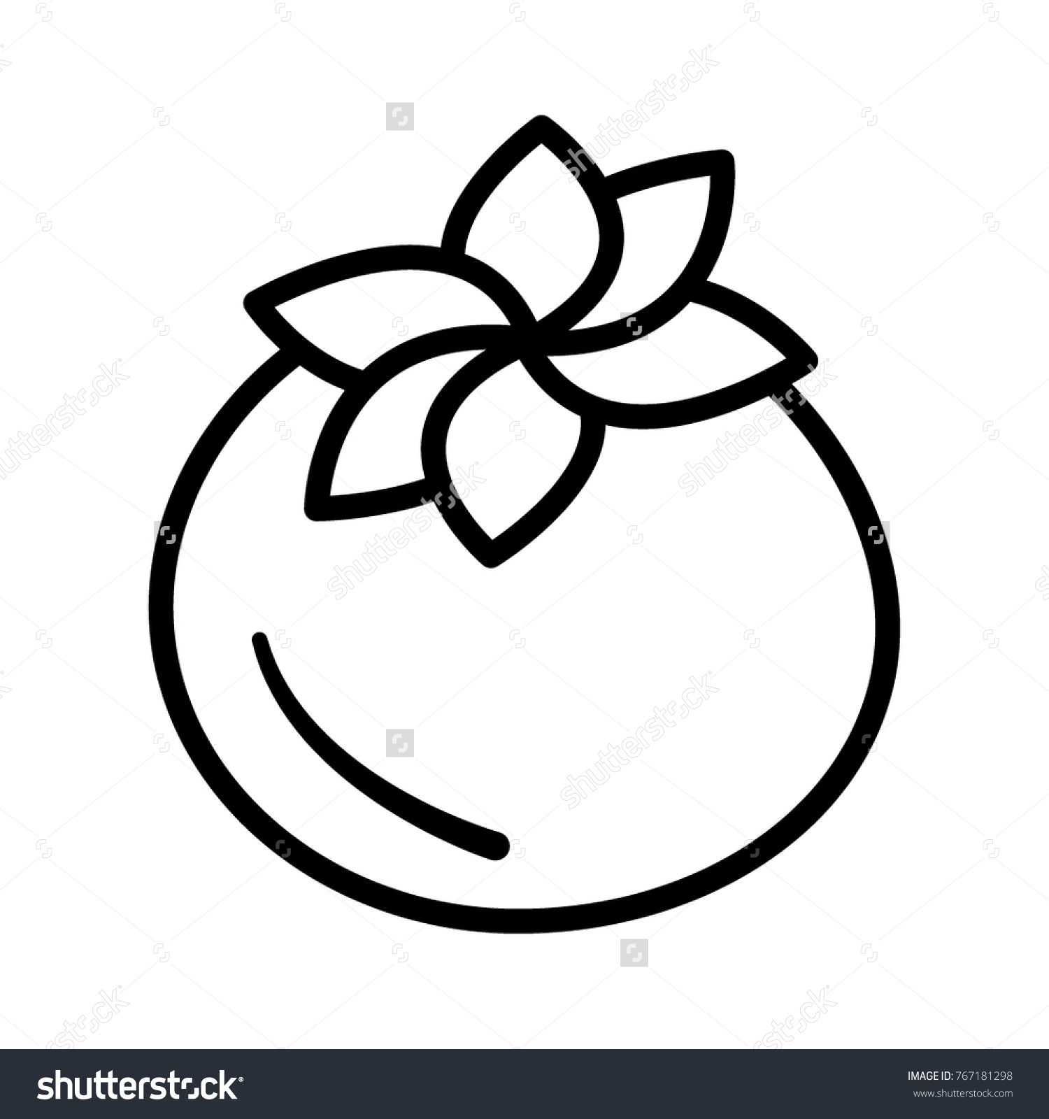 Tomato Outline Icon Stock Vector Royalty Free Shutterstock