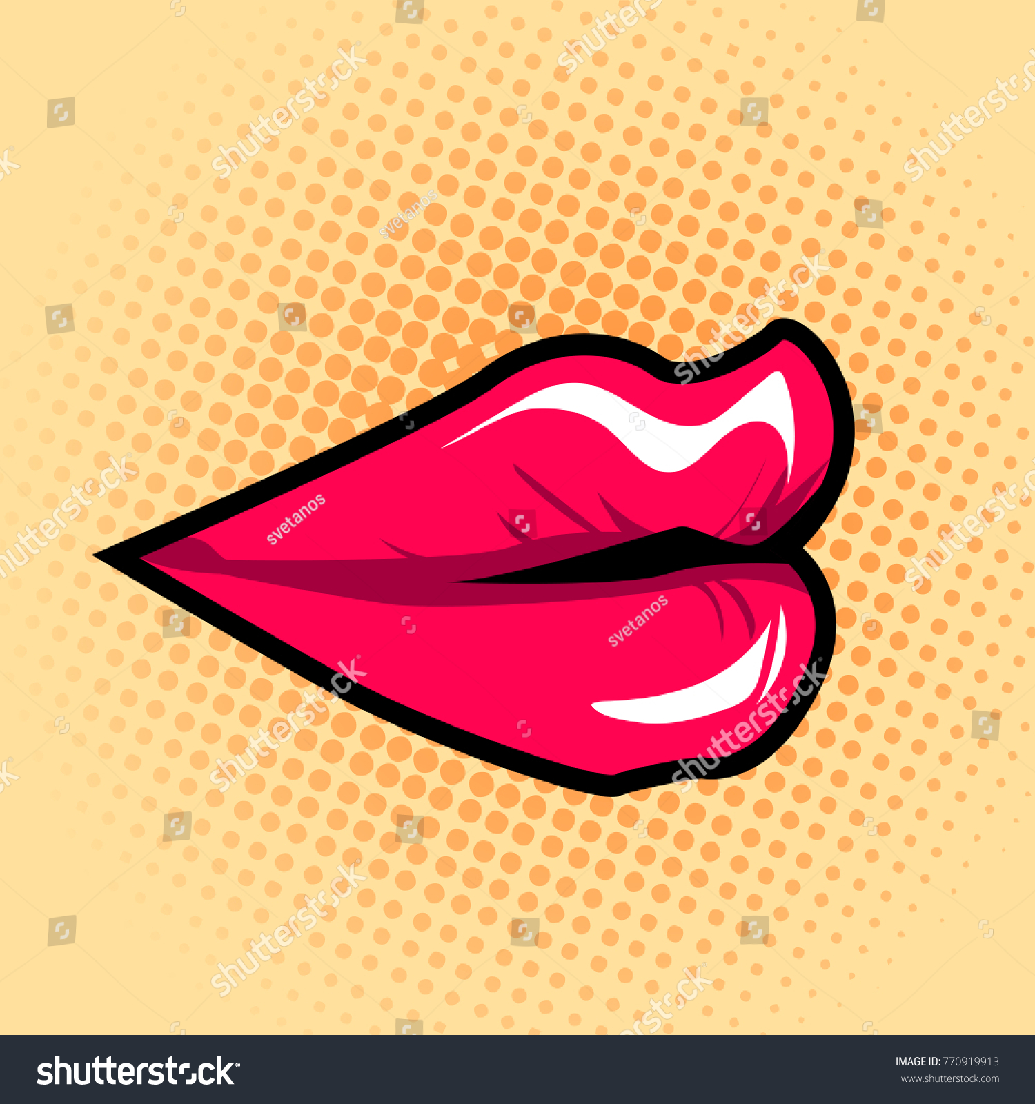 Sexy Female Lips Sign Comics Fashion Stock Vector Royalty Free