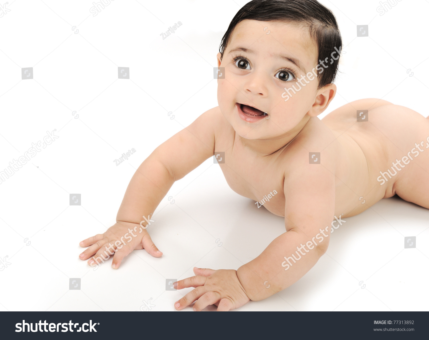 Naked Cute Baby Isolated On White Stock Photo Shutterstock