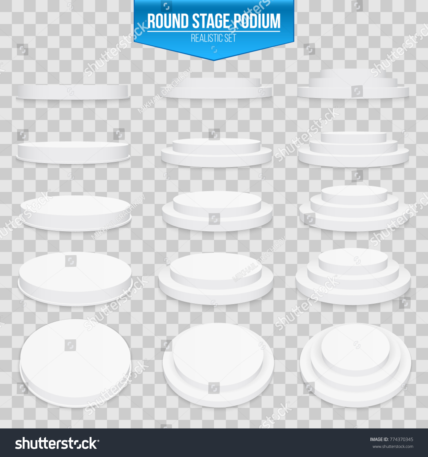 Creative Vector Illustration D Round Stage Stock Vector Royalty Free