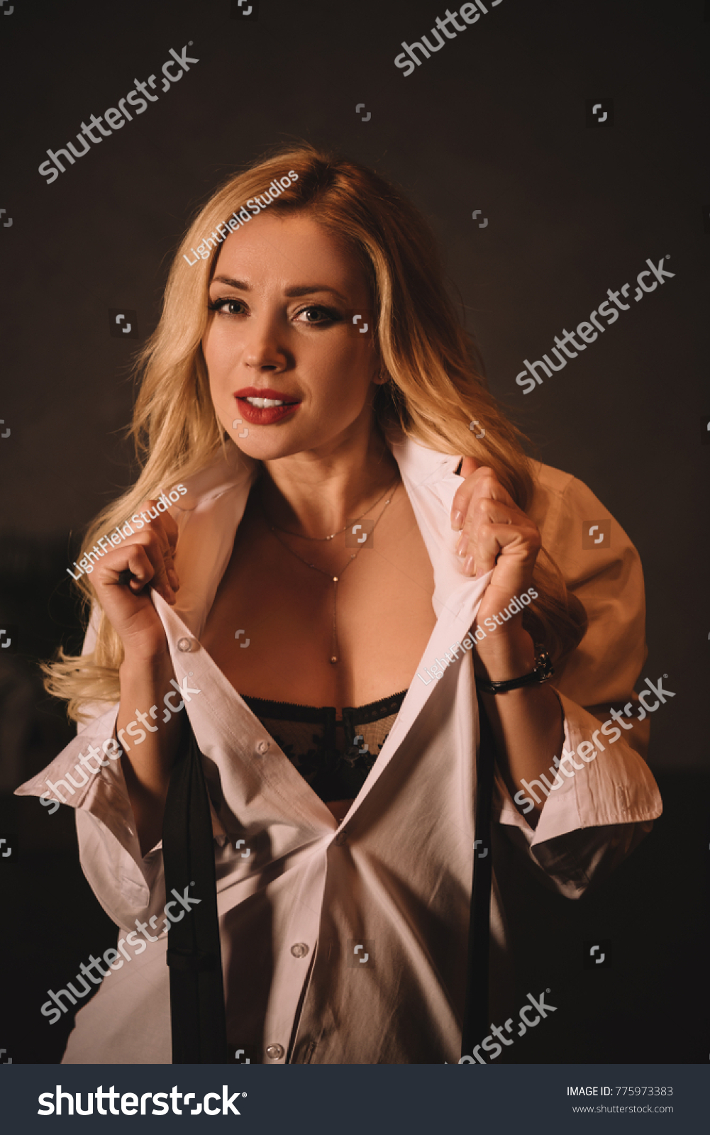 Sexy Woman Showing Naked Chest Bra Stock Photo Shutterstock