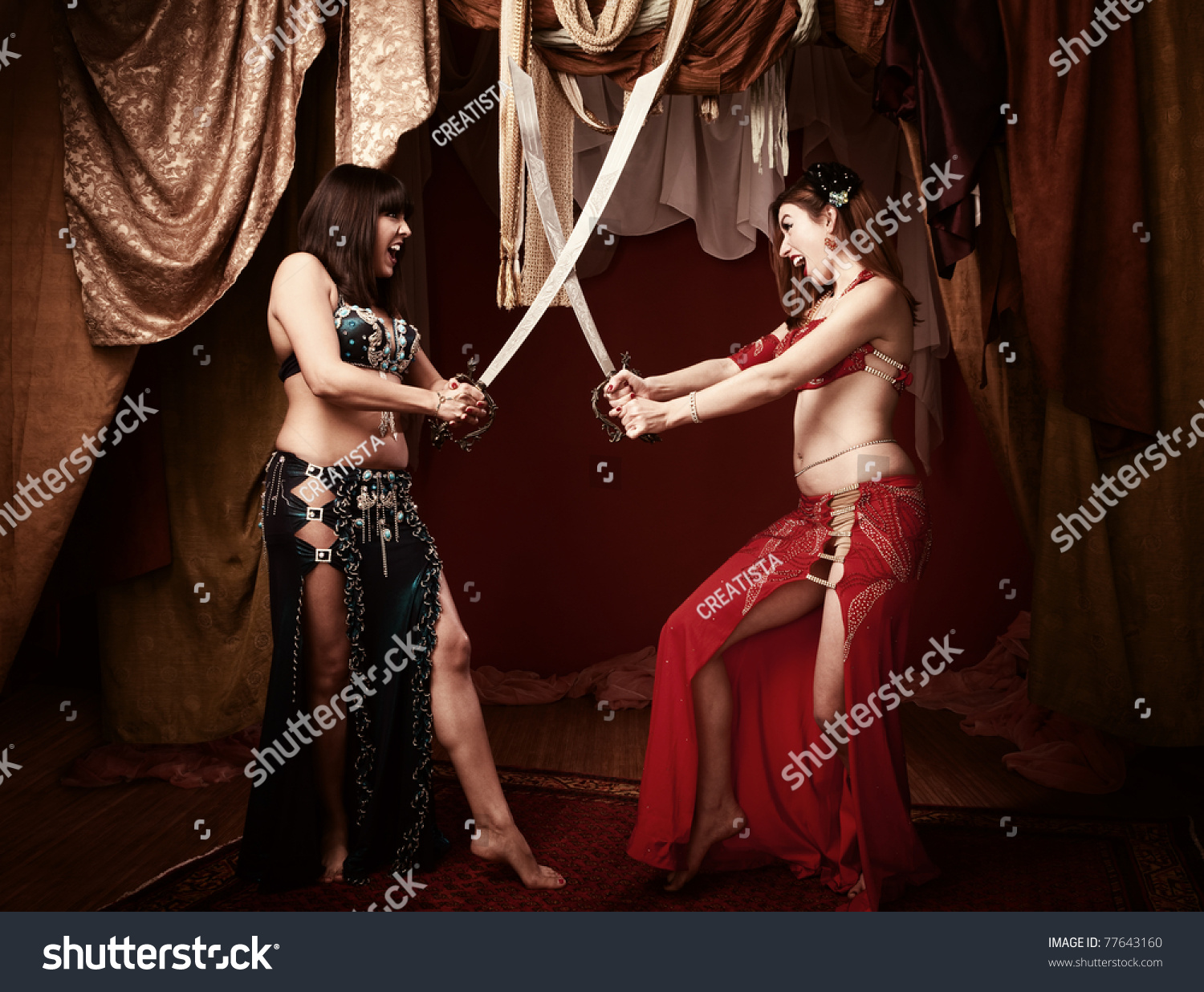 Beautiful belly dancers with