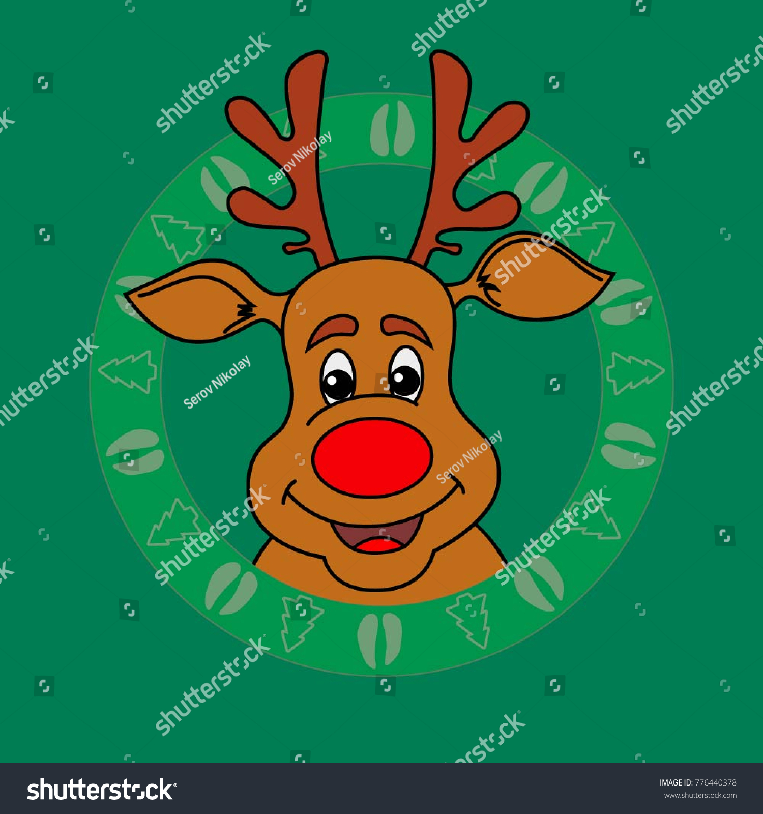 Red Nosed Reindeer Stock Vector Royalty Free 776440378 Shutterstock