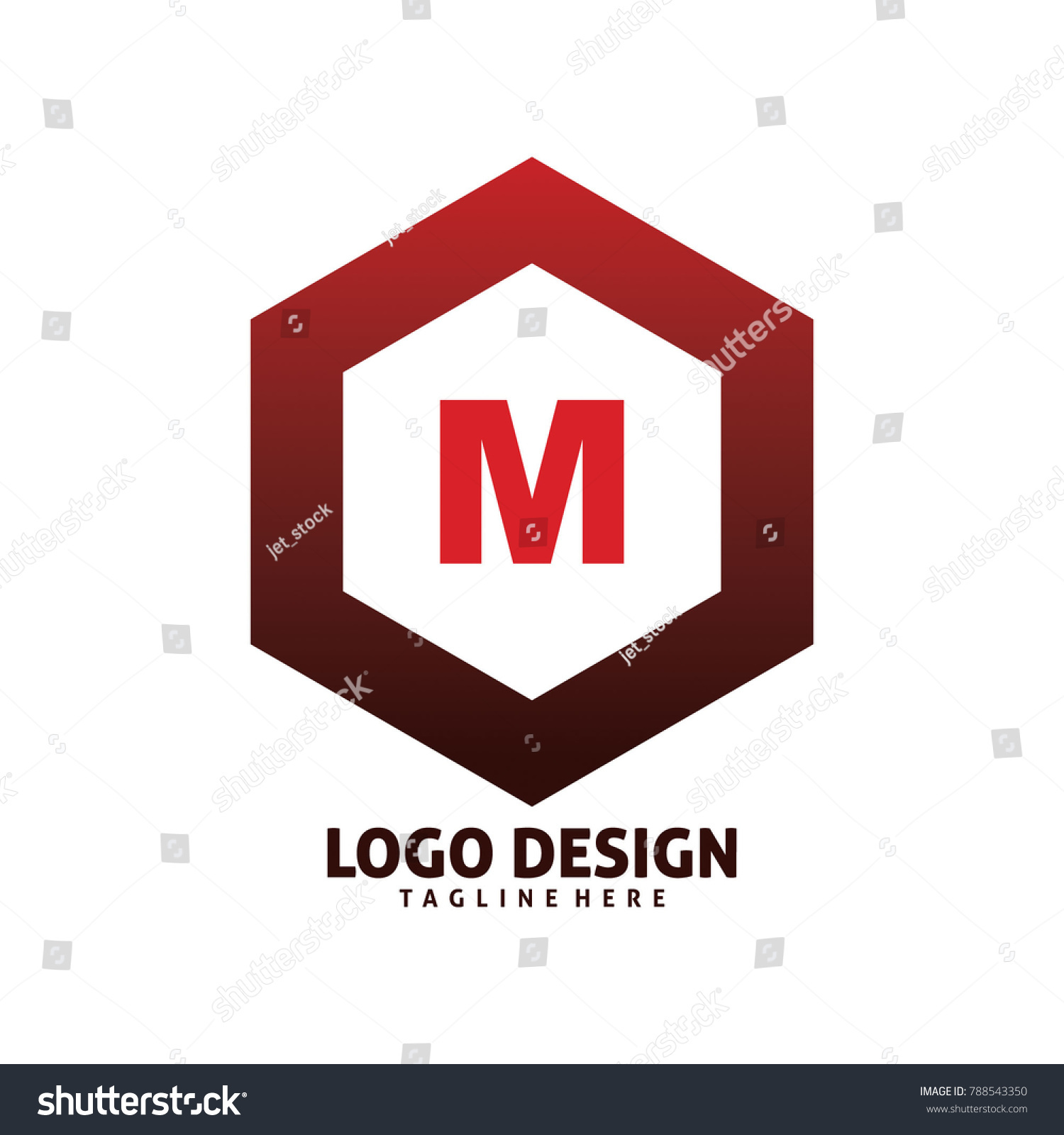 Hexagon Letter M Logo Design Stock Vector Royalty Free