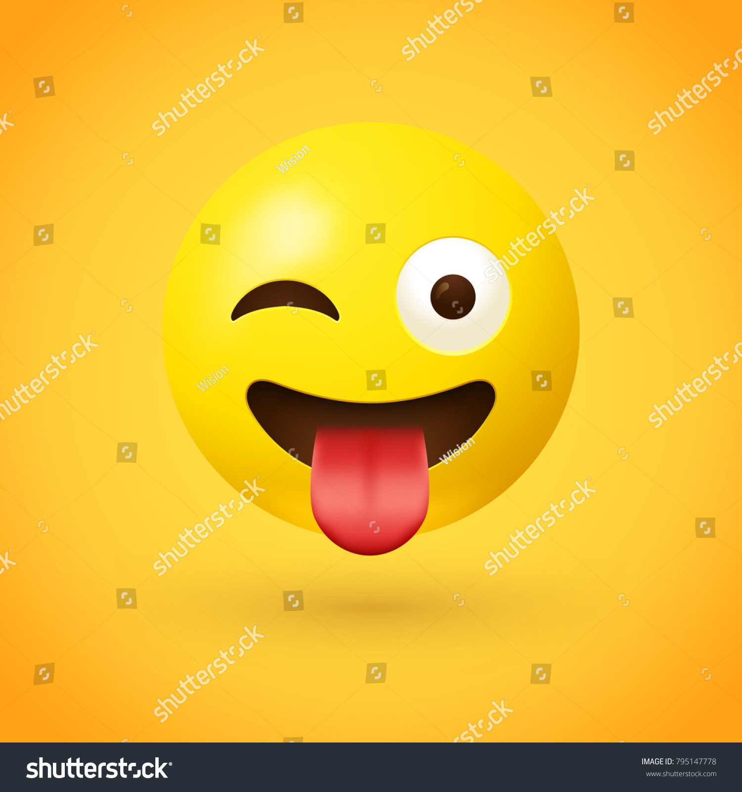 Winking Face Tongue Emoji Crazy Face Stock Vector Royalty Free