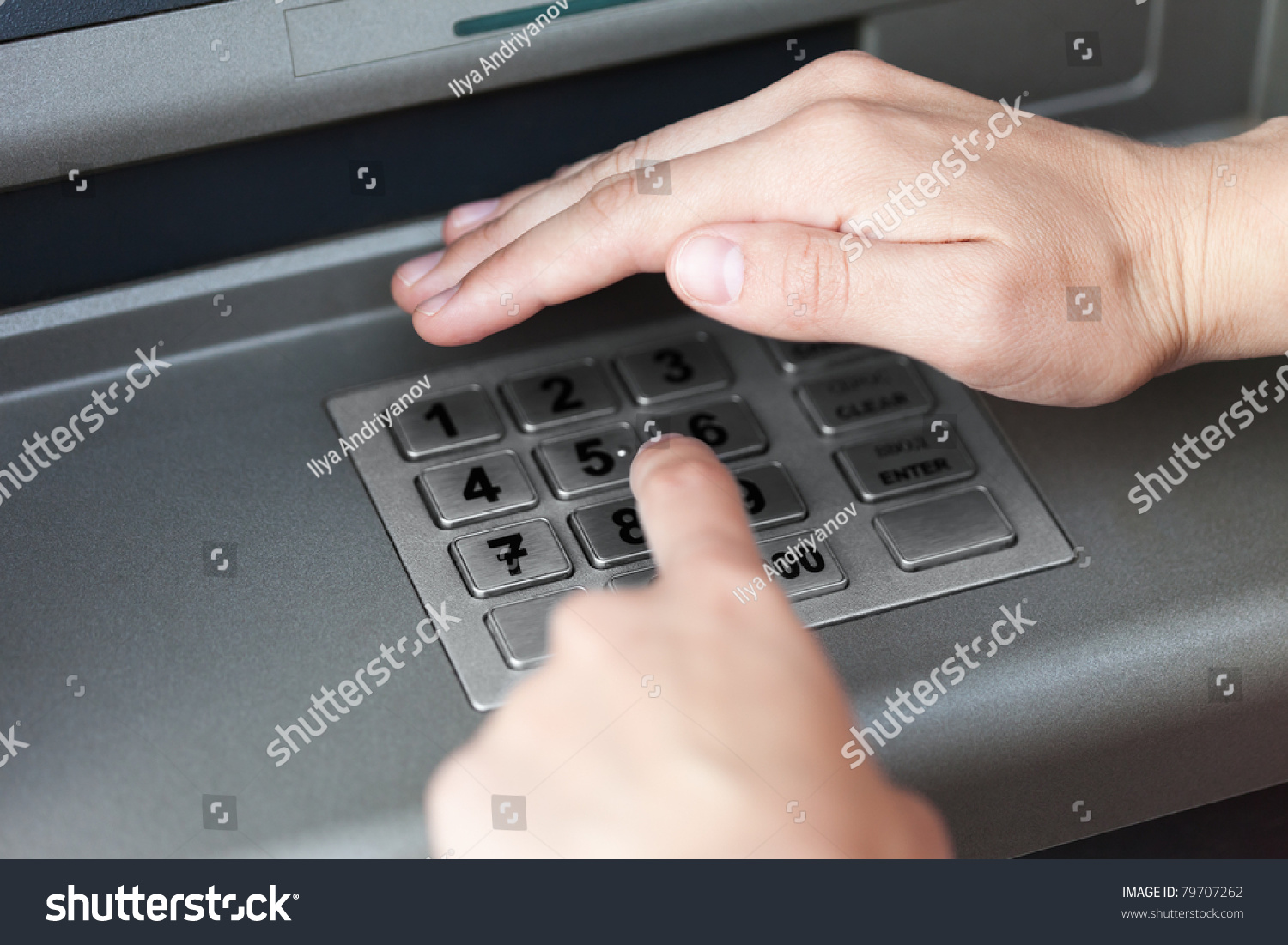 Human Hand Enter Atm Banking Cash Stock Photo Shutterstock