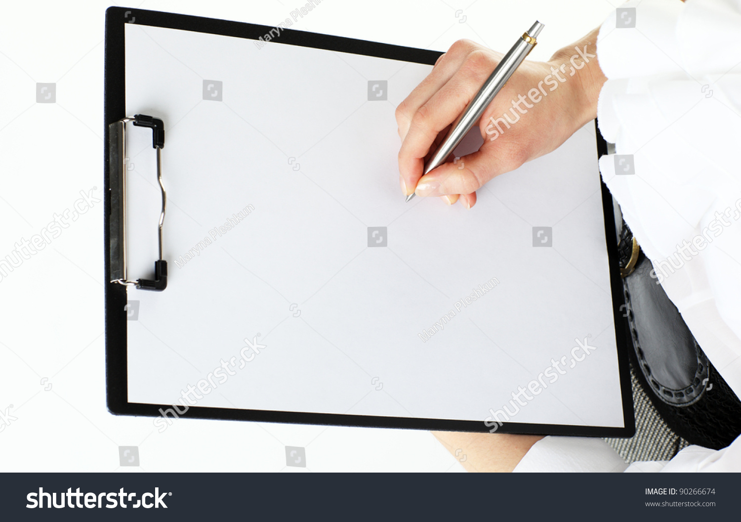 Womans Hands Holding Blank Sheet Paper Stock Photo 90266674 Shutterstock