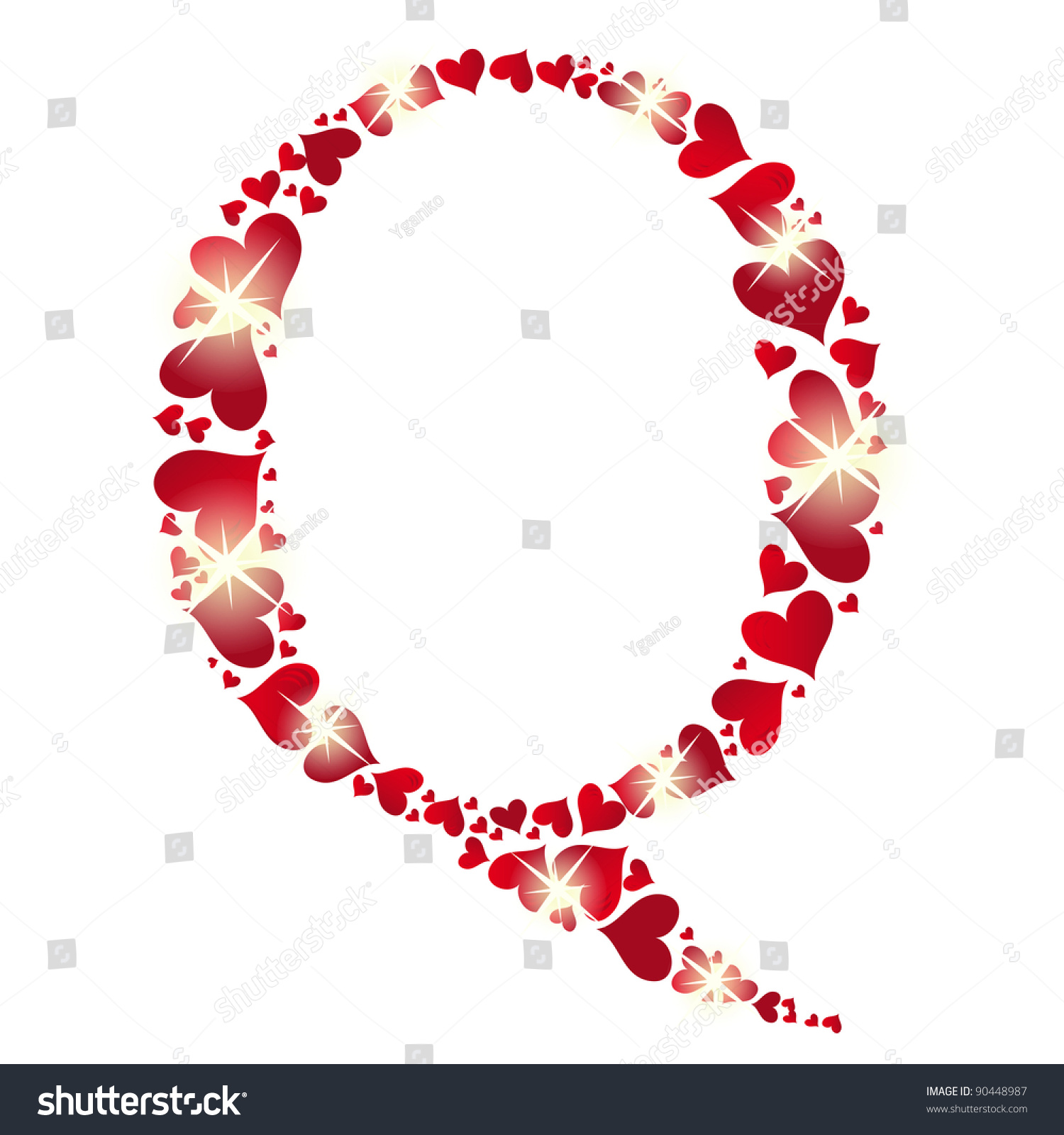 Alphabet Hearts Vector Illustration Stock Vector Royalty Free