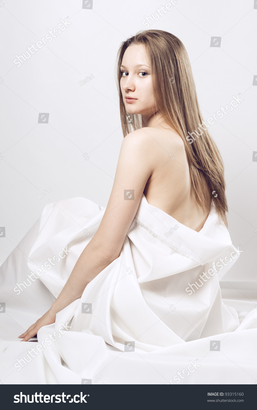 Healthy Naked Woman Over White Stock Photo Shutterstock