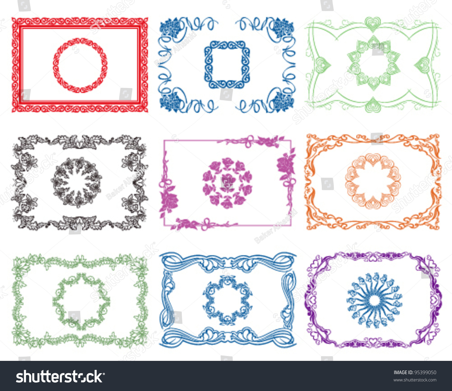 Carpet Border Frame Pattern Stock Vector Royalty Free 95399050