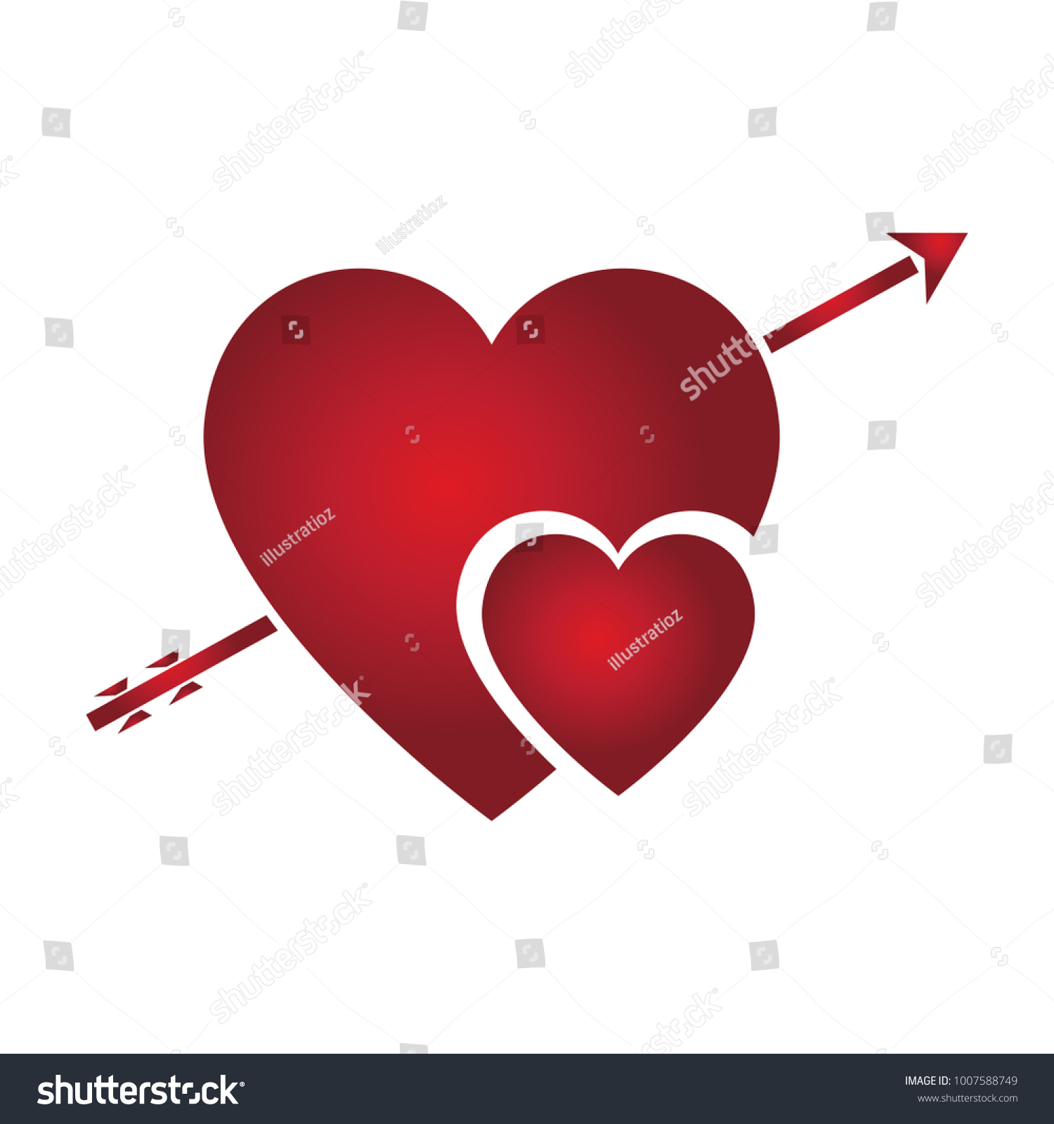 Heart Shape With An Arrow Royalty Free Stock Vector