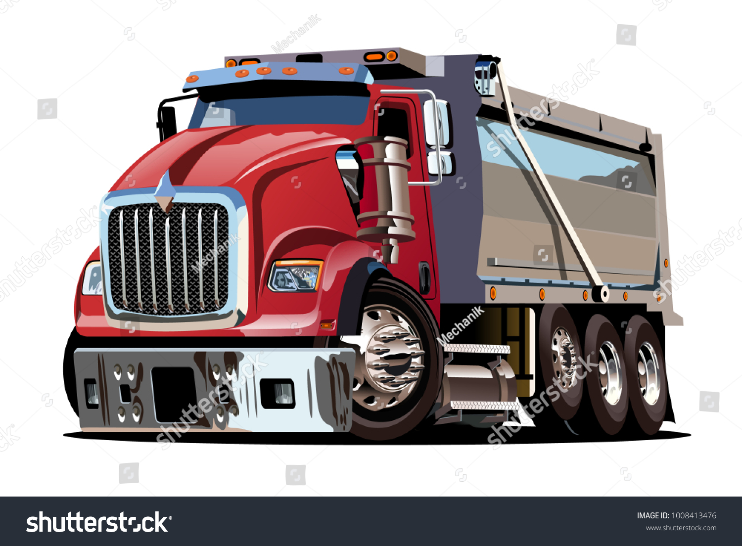 Vector Cartoon Dump Truck Available Eps 10 Royalty Free Stock Vector