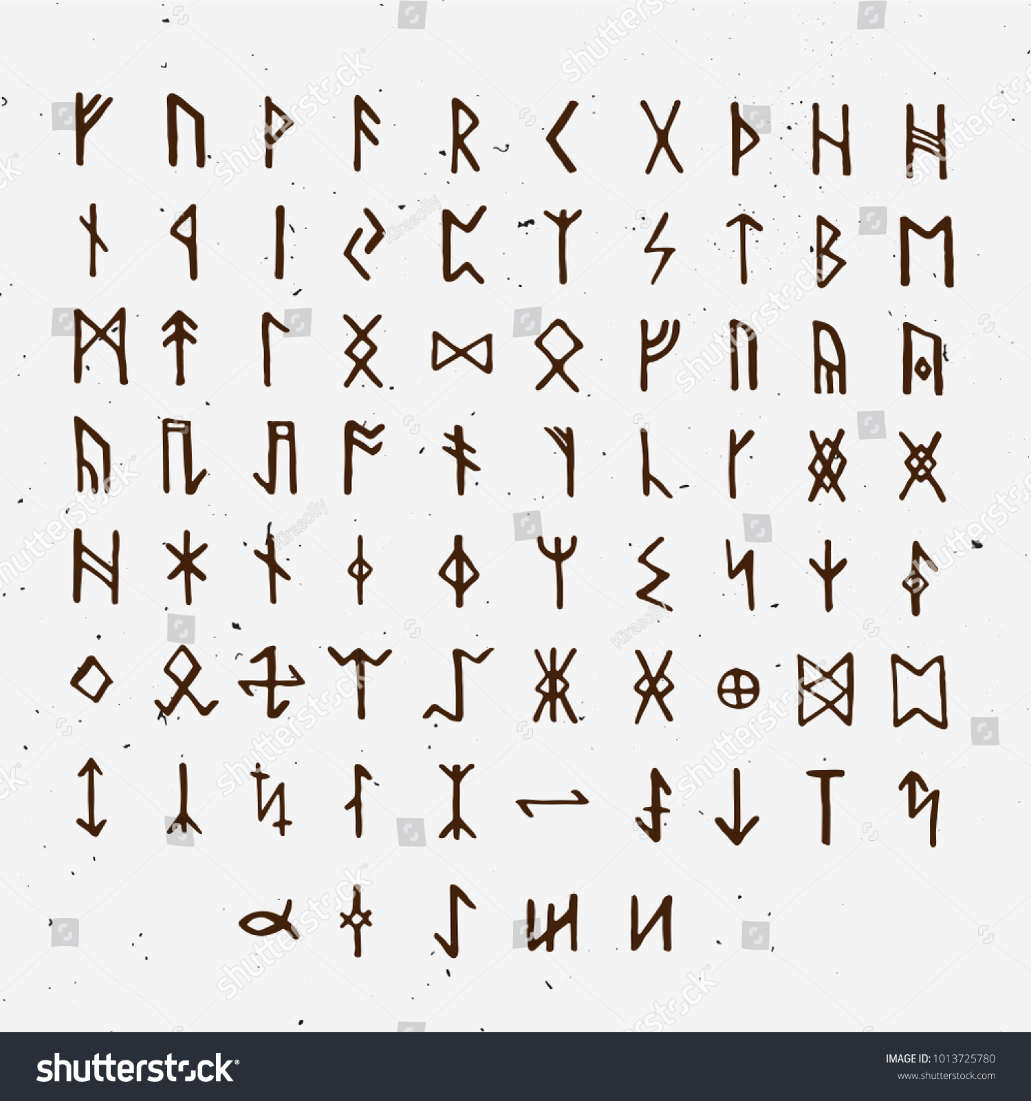 Set Of Old Norse Scandinavian Runes Runic Royalty Free Stock Vector