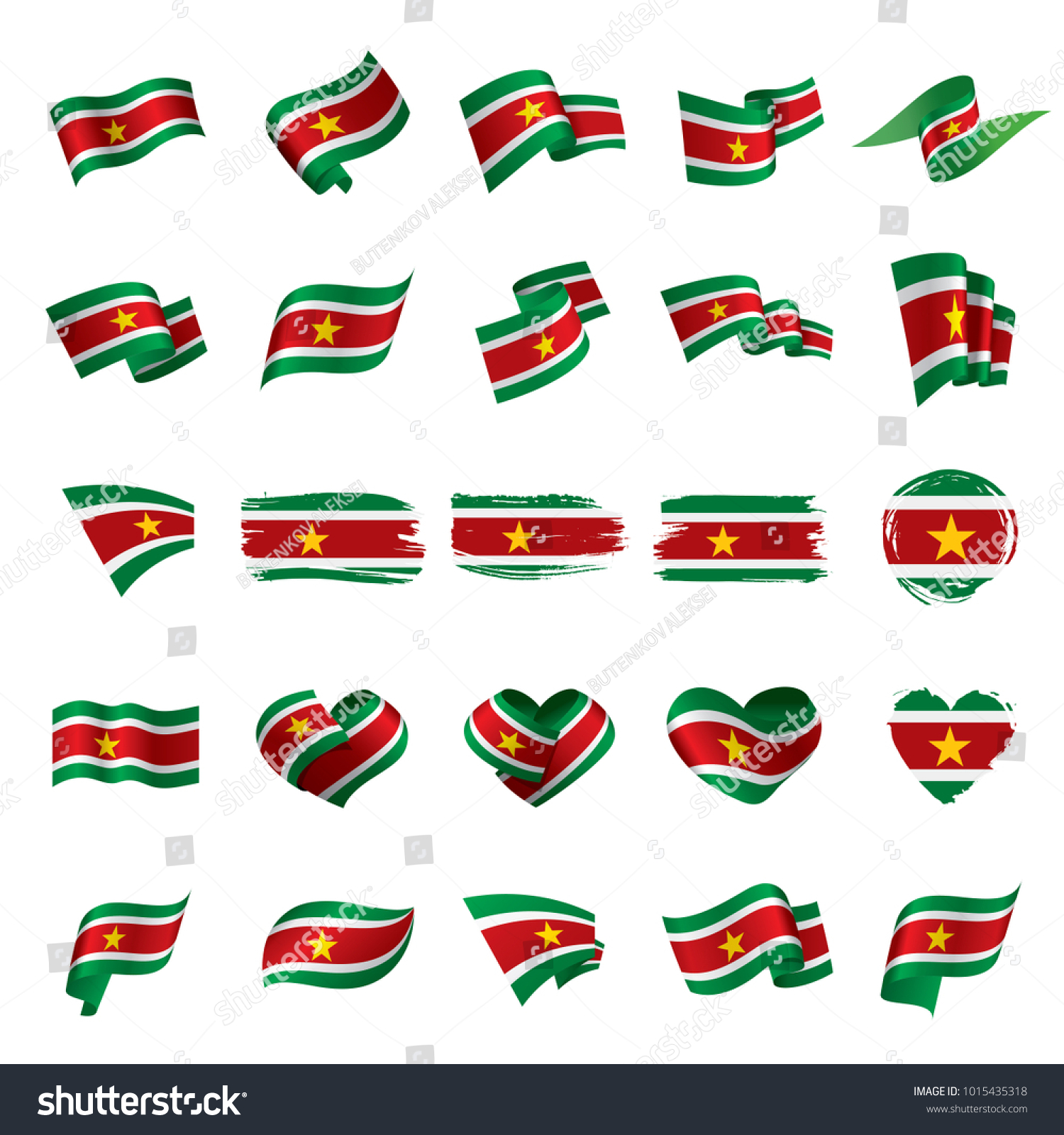 Suriname Flag Vector Illustration Royalty Free Stock Vector