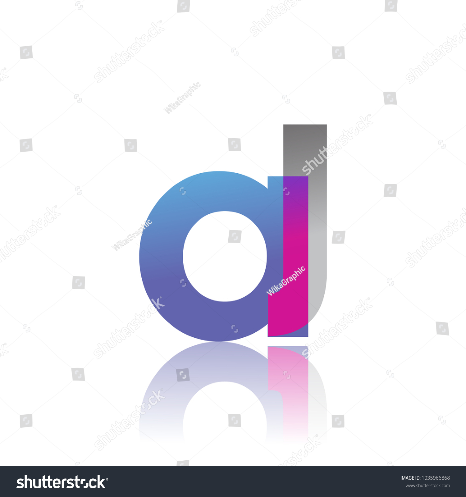 Initial Letter AJ Lowercase Overlap Logo Blue Royalty Free Stock