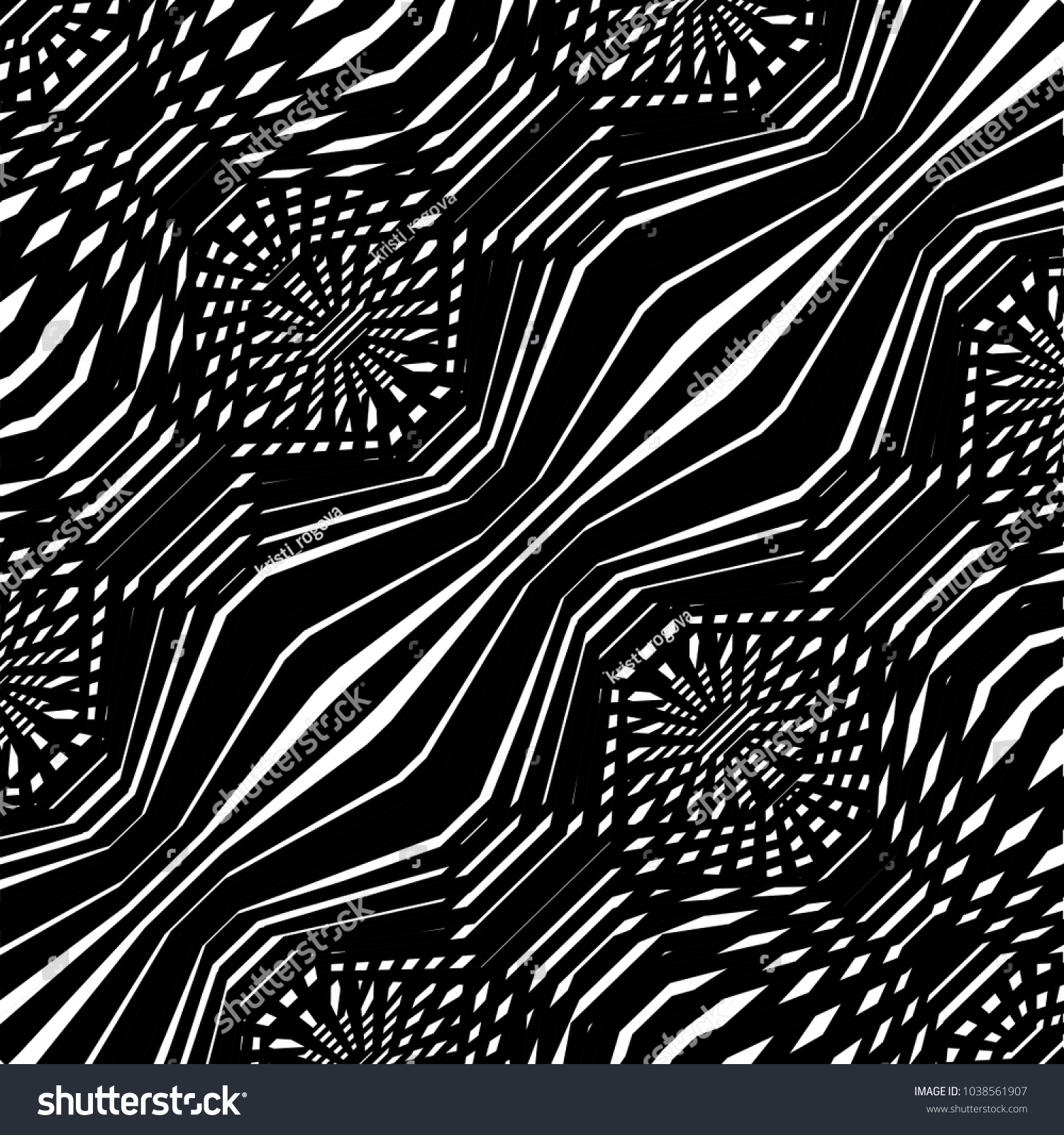 Geometric Hypnotize Black And White Pattern Royalty Free Stock