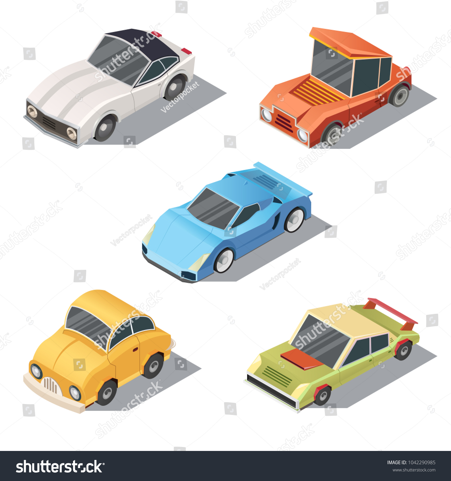 Vector Set Of Isometric Urban Transportation Royalty Free Stock