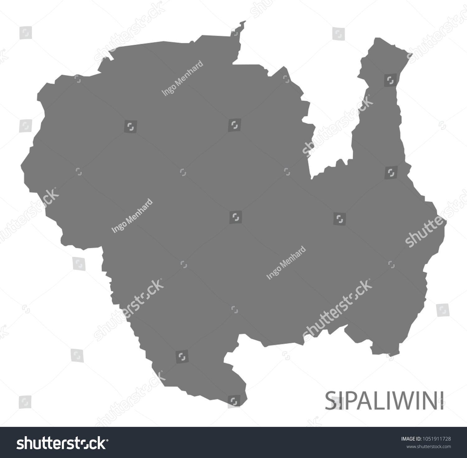 Sipaliwini Map Of Suriname Grey Illustration Royalty Free Stock