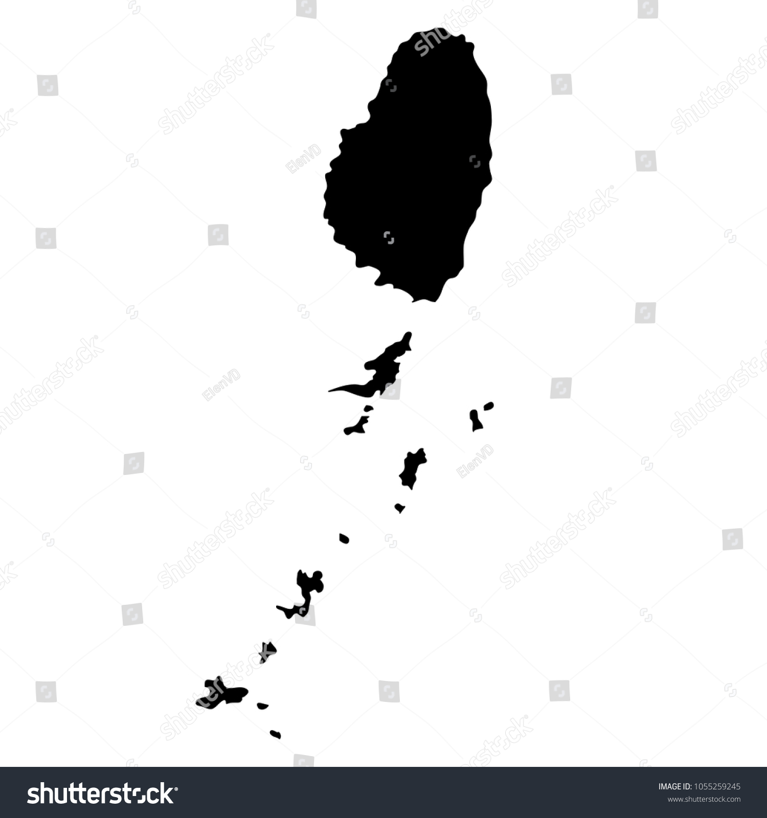 Black Silhouette Country Borders Map Of Saint Royalty Free Stock