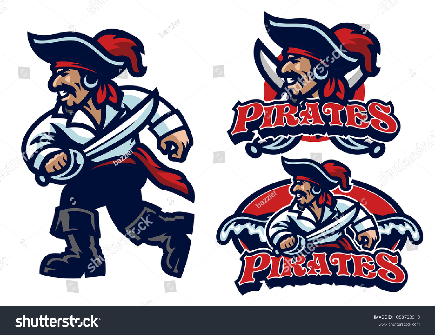 Pirate Mascot Set Royalty Free Stock Vector 1058723510 Avopix