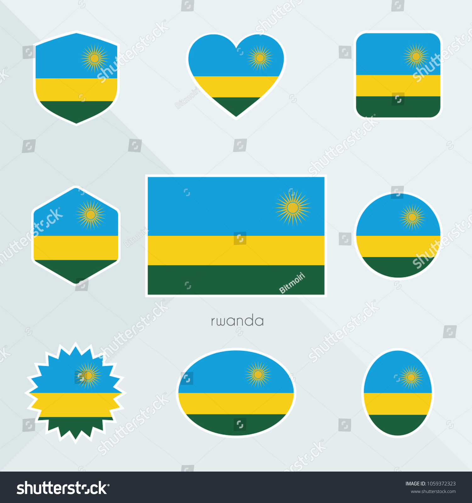 Rwanda Flag National Flag Of Rwanda Rwanda Royalty Free Stock