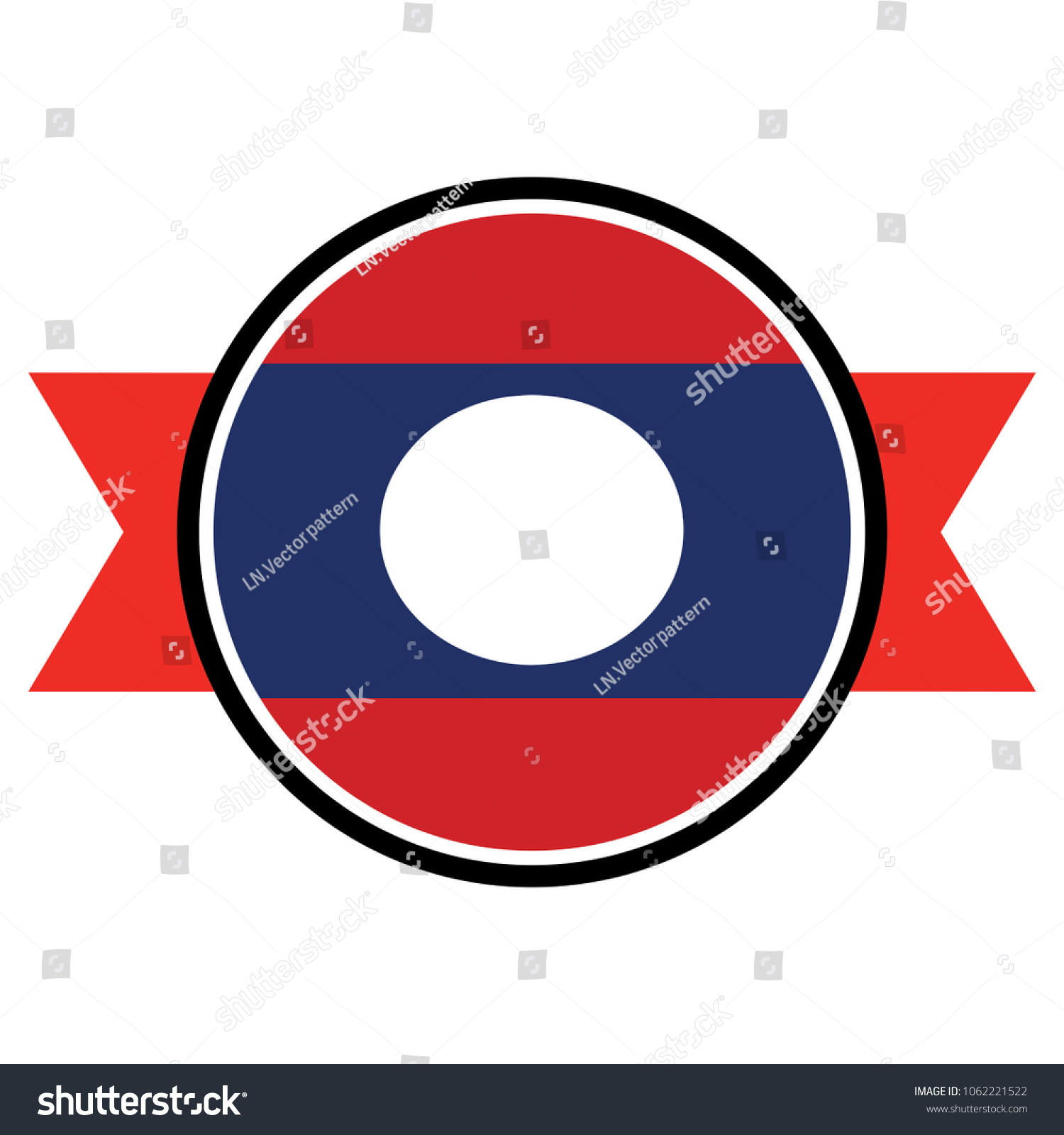 Laos Flag In Glossy Round Button Of Icon Flag Royalty Free Stock