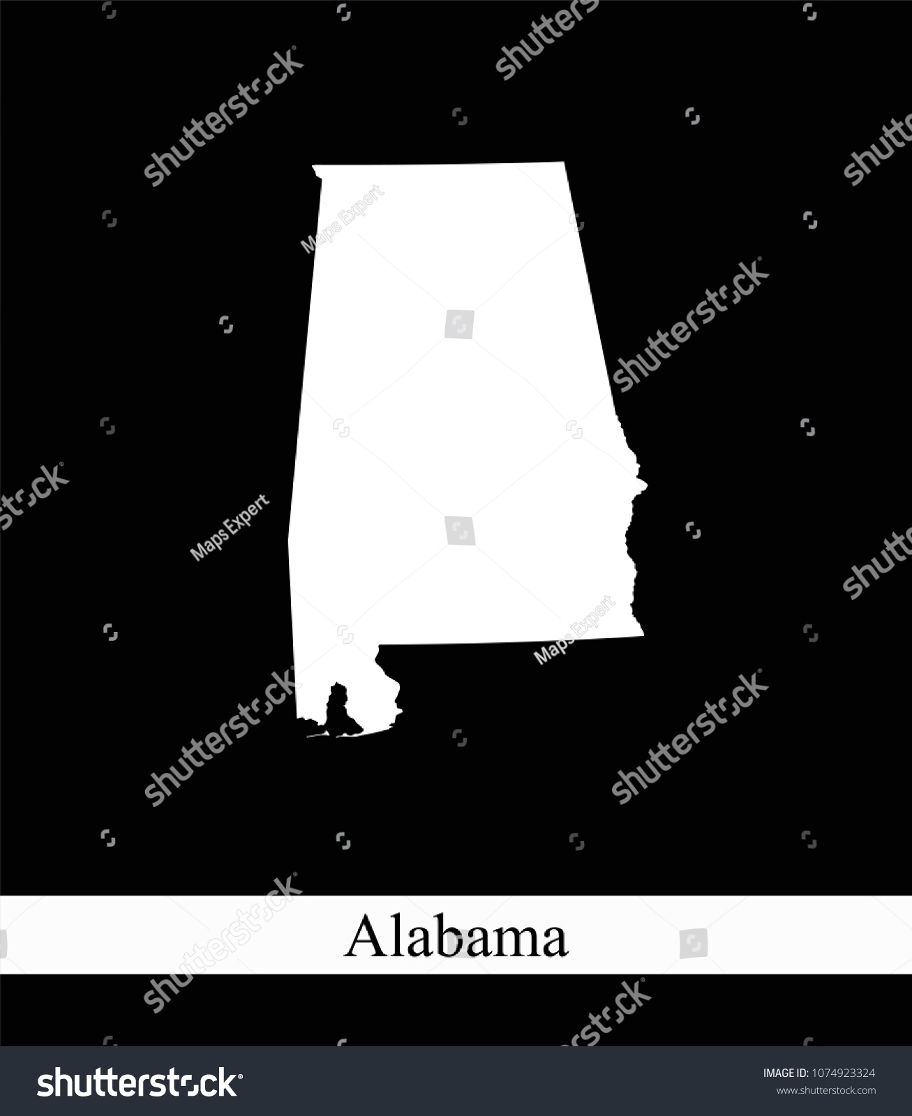 Alabama State Of Usa Map Vector Outline Royalty Free Stock Vector