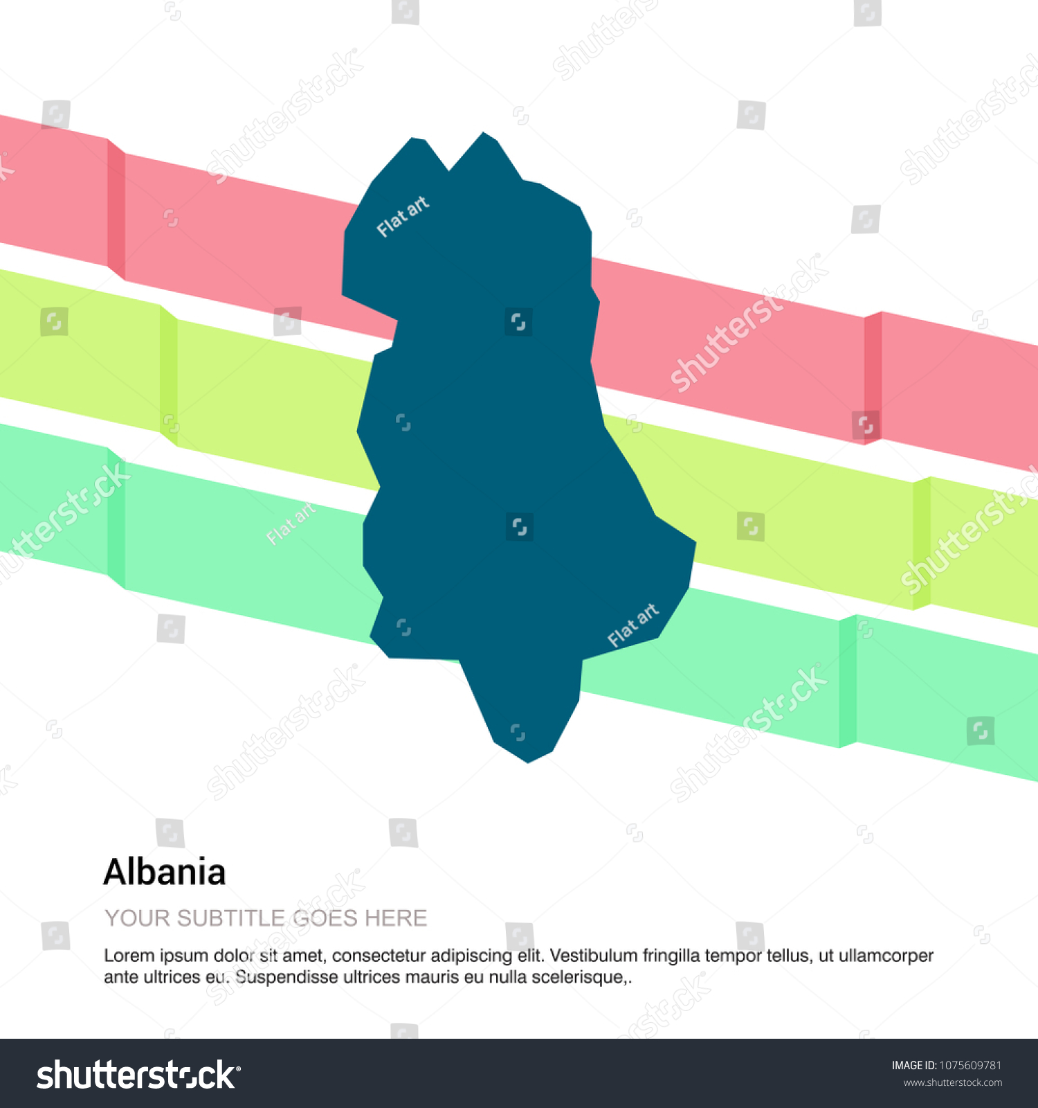 Albania Map Design With White Background Vector Royalty Free Stock Vector Avopix