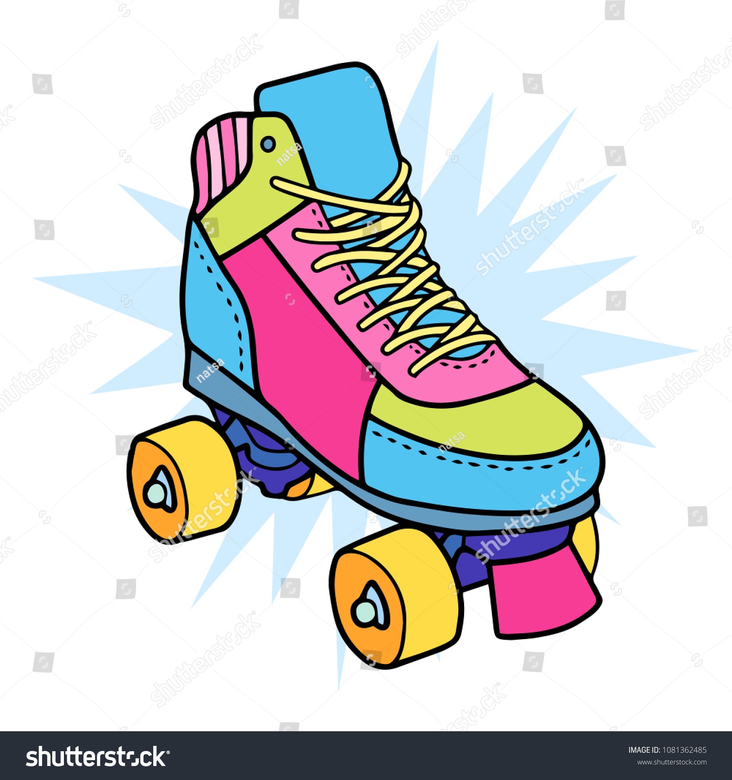 Roller Derby Skates Vector Illustration Lovely Royalty Free Stock