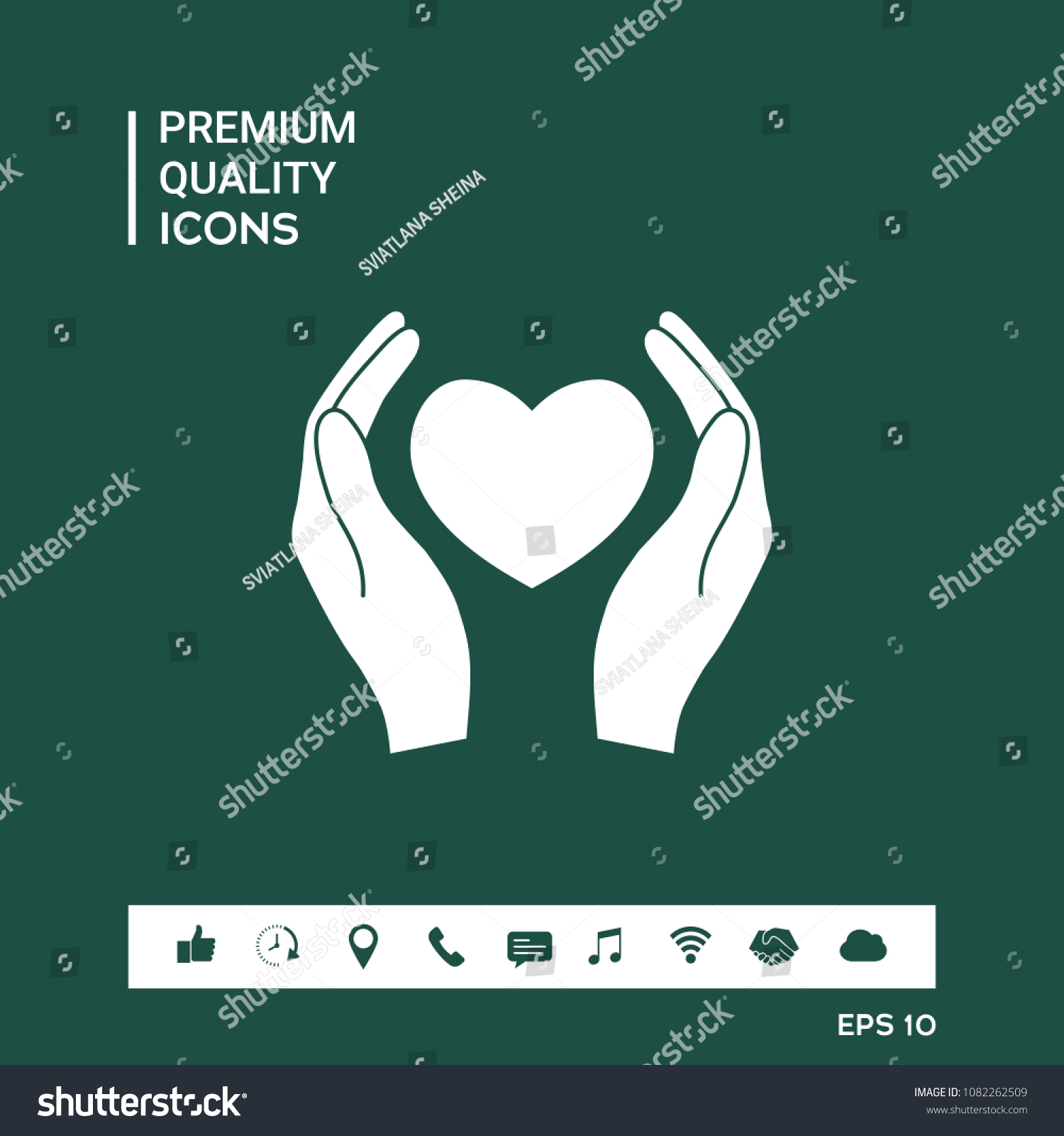 Hands Holding Heart Symbol Royalty Free Stock Vector 1082262509