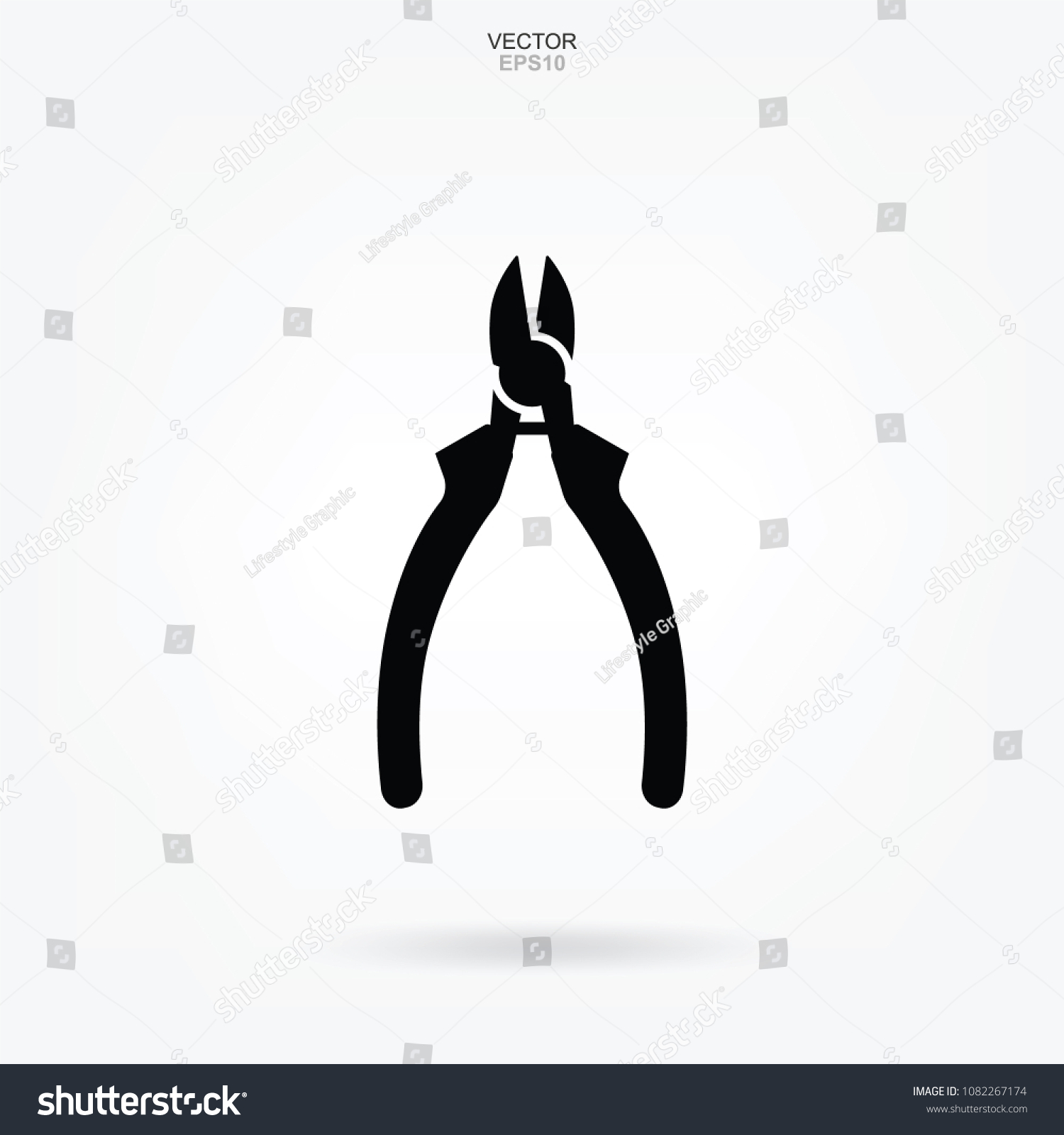 Pliers Wrench Icon Craftsman Tool Sign And Royalty Free Stock Vector