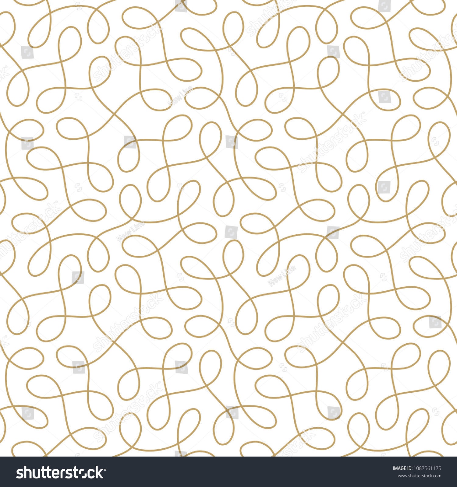 Seamless Linear Pattern With Thin Curl Lines And Royalty Free Stock