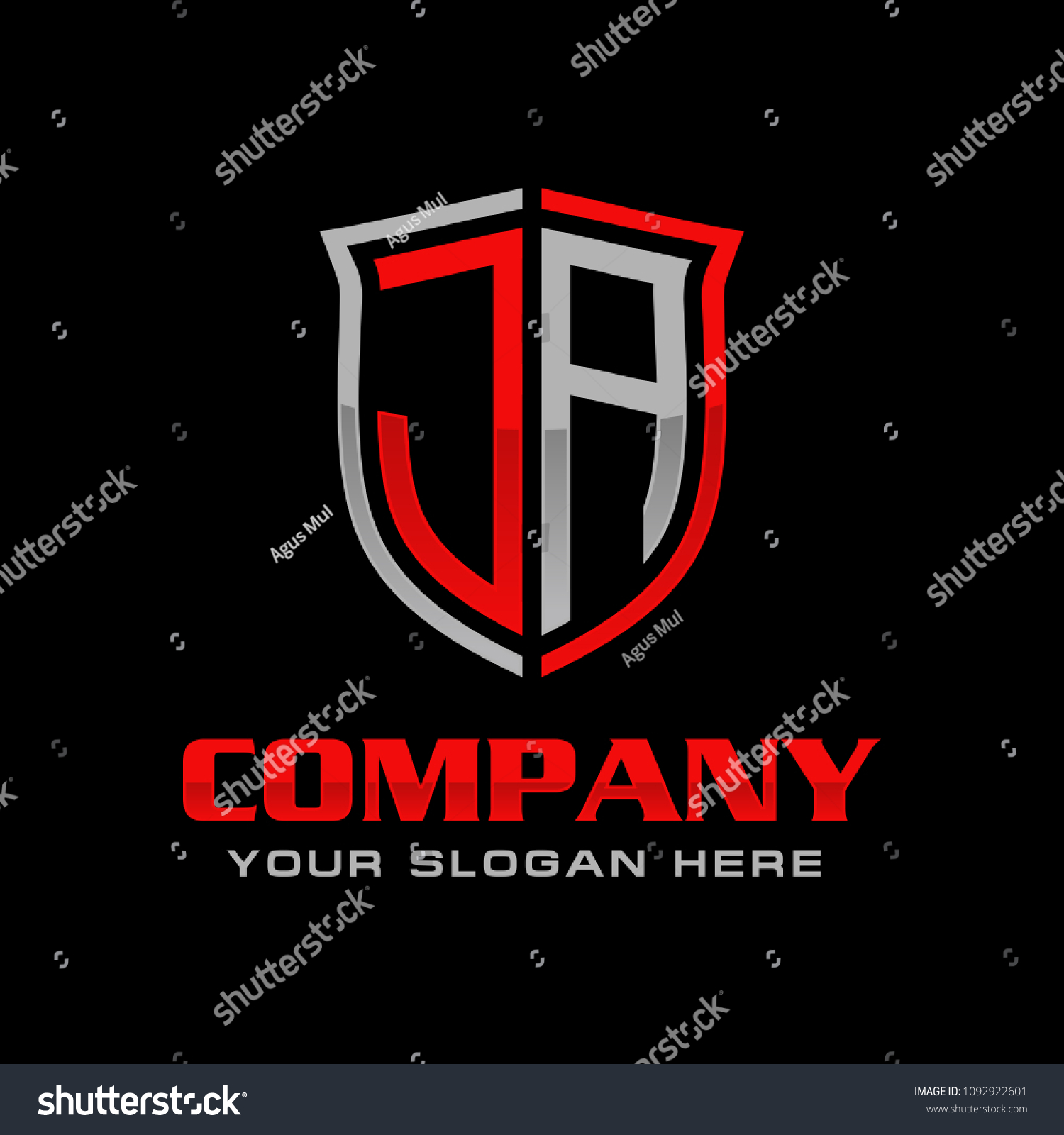 Letter JA Logo Design Royalty Free Stock Vector 1092922601 Avopix