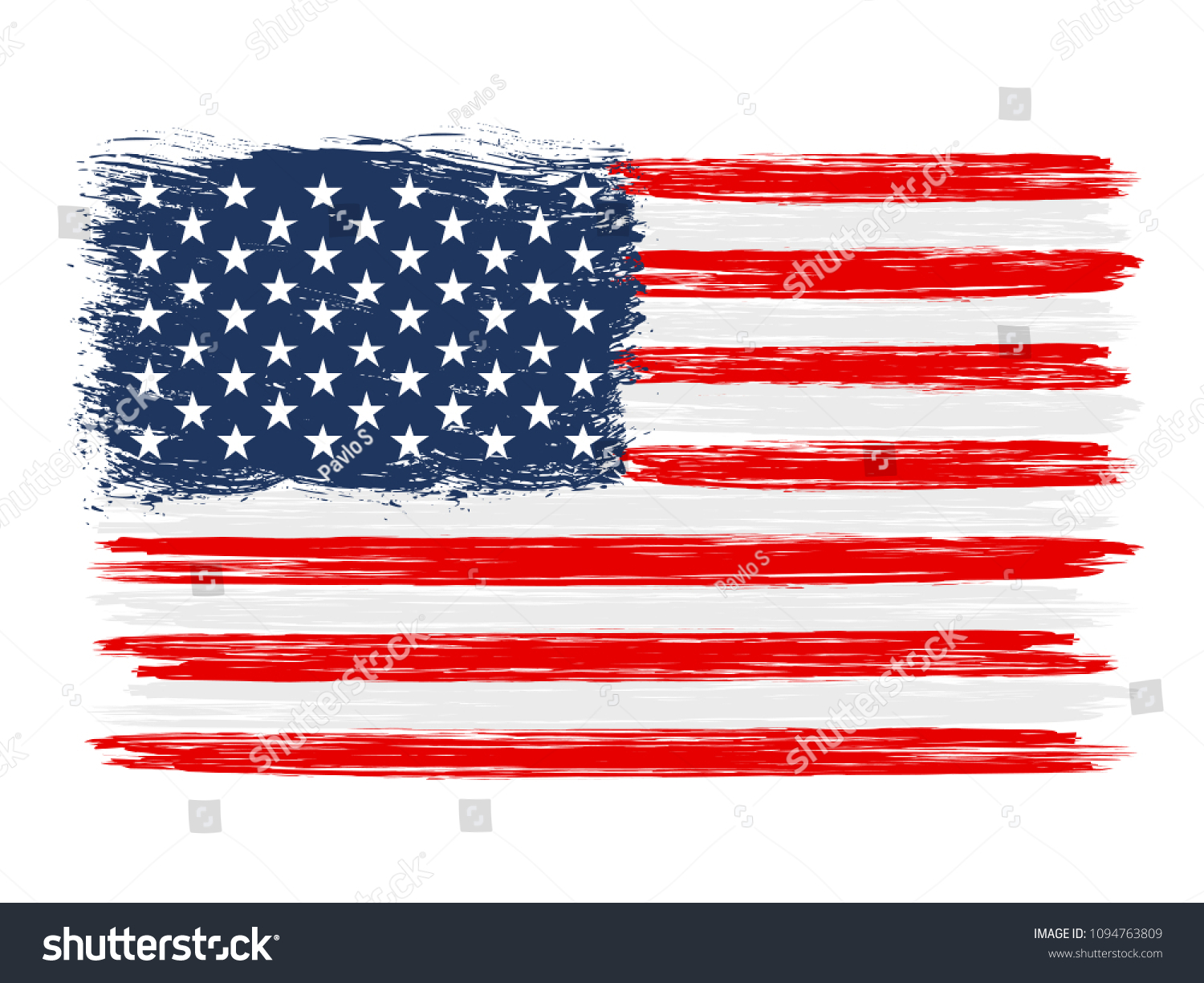 Usa Colorful Brush Strokes Painted Flag Stock Royalty Free Stock