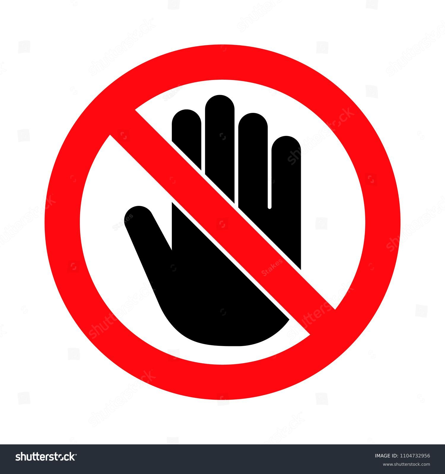 Hand Forbidden Sign No Entry Do Not Touch Royalty Free Stock