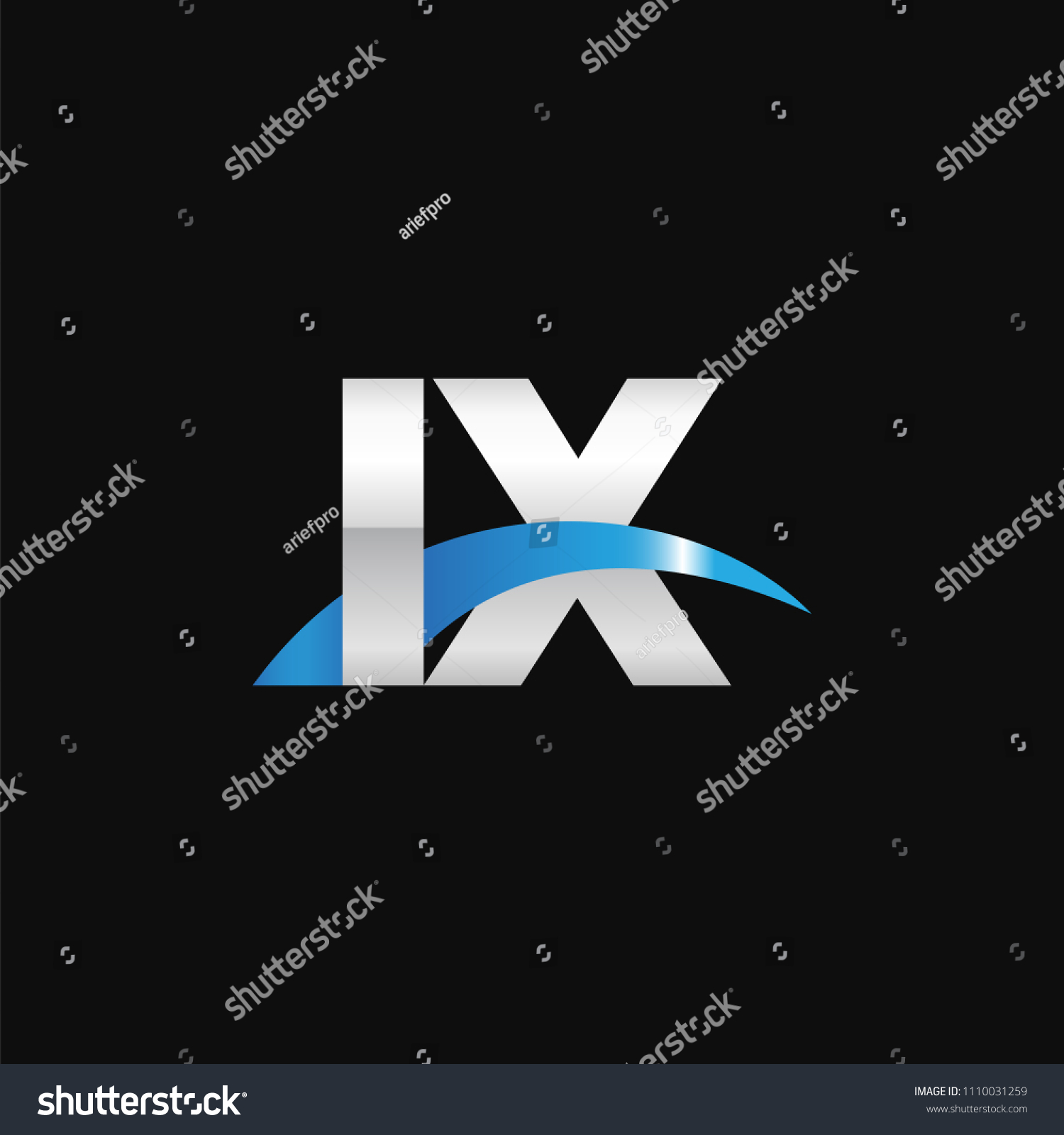 Initial Letter Ix Overlapping Movement Swoosh Royalty Free Stock