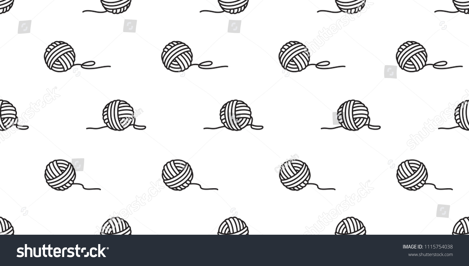 Yarn Ball Seamless Pattern Vector Balls Of Yarn Royalty Free Stock