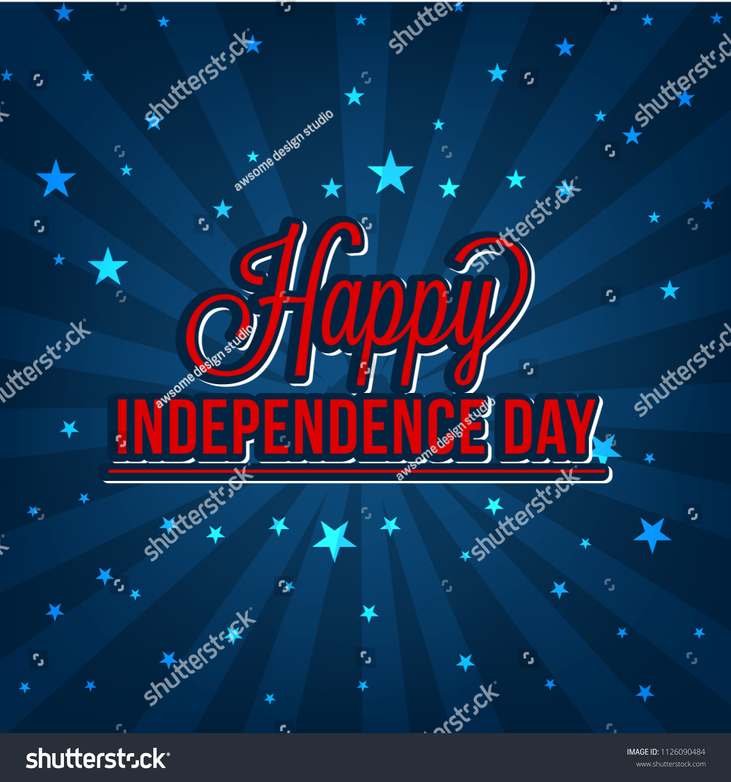 Happy 4th Of July USA Independence Day Text Royalty Free Stock Vector